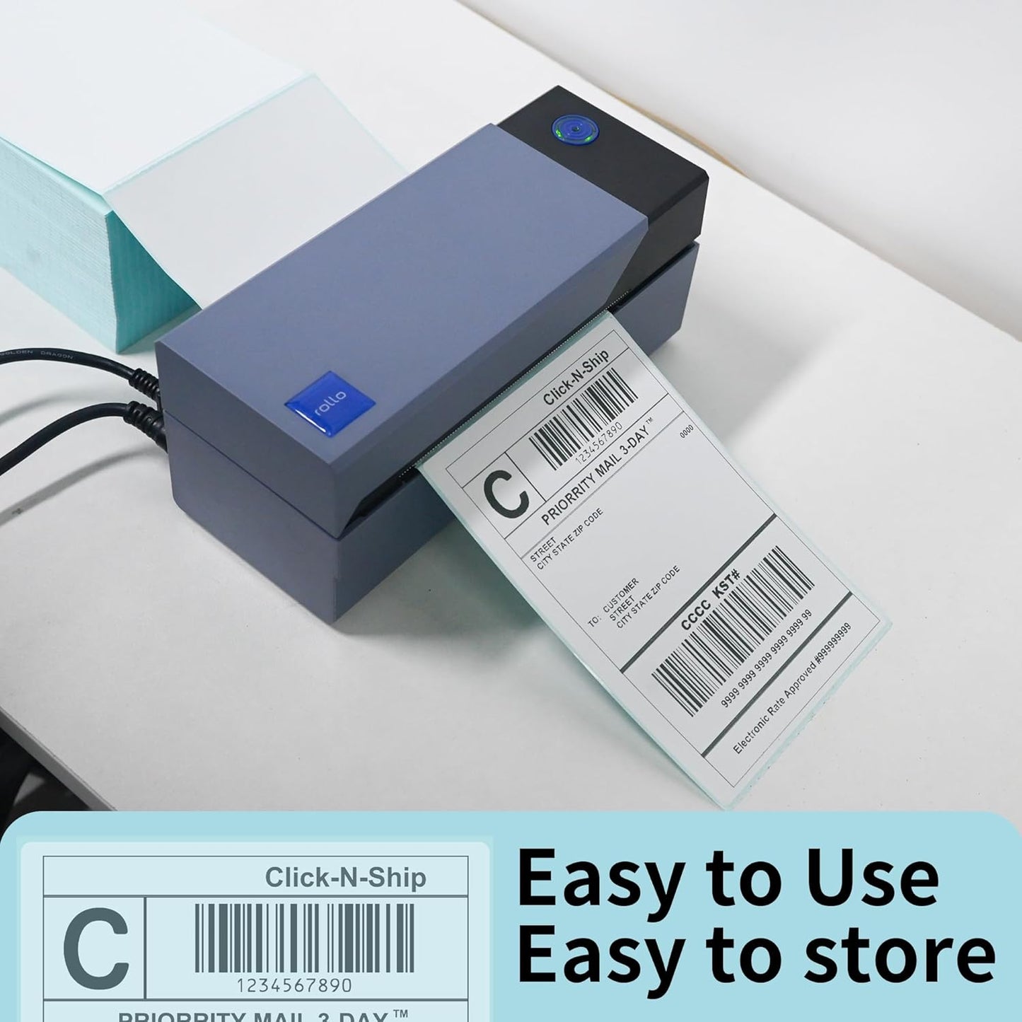 L LIKED 6000 Fanfold 4 x 6 Thermal Labels, with Perforated Line Shipping Labels, Compatible with Zebra & Rollo Printer, White, Commercial Grade