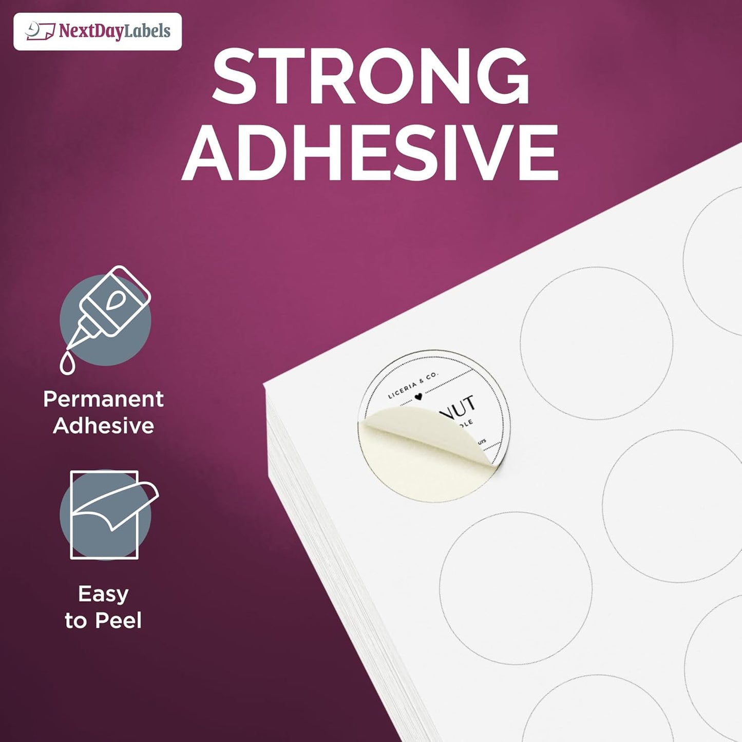 NextDayLabels 3/4 Inch Round Labels - Matte White Blank Circle Stickers, 2700 Printer Labels (108 Per 25 Sheets)