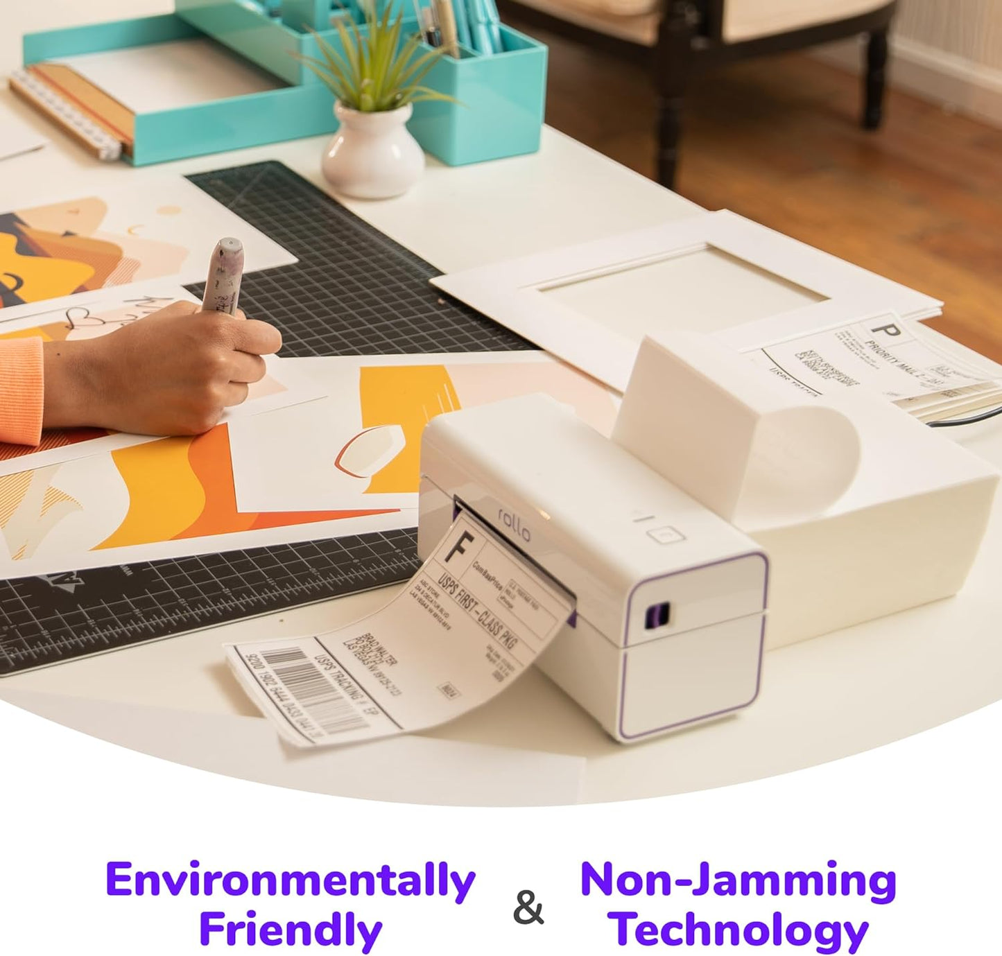 Rollo Direct Thermal Shipping Labels - Pack of 500 4x6 Thermal Labels Fanfold - Perforated and Strong Adhesive (Commercial Grade)