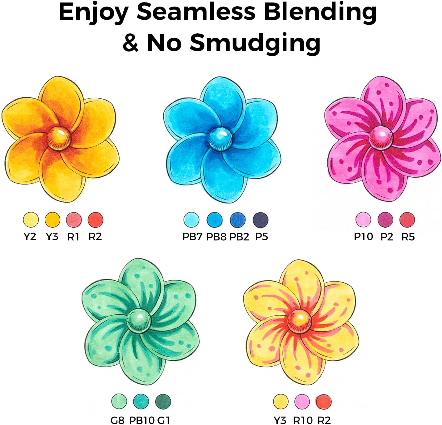 Ohuhu Alcohol Markers Brush Tip - Double Tipped Art Marker Set for Artist Illustration - 72 Colors - Chisel & Brush Dual Tips - Honolulu - Refillable