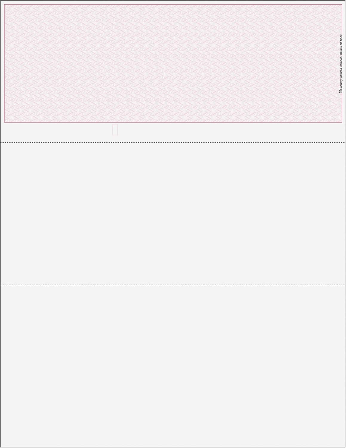 Classic Blank Top Business Check, Blank Computer Top Check Paper with Burgundy Herringbone Background, 500/Pk