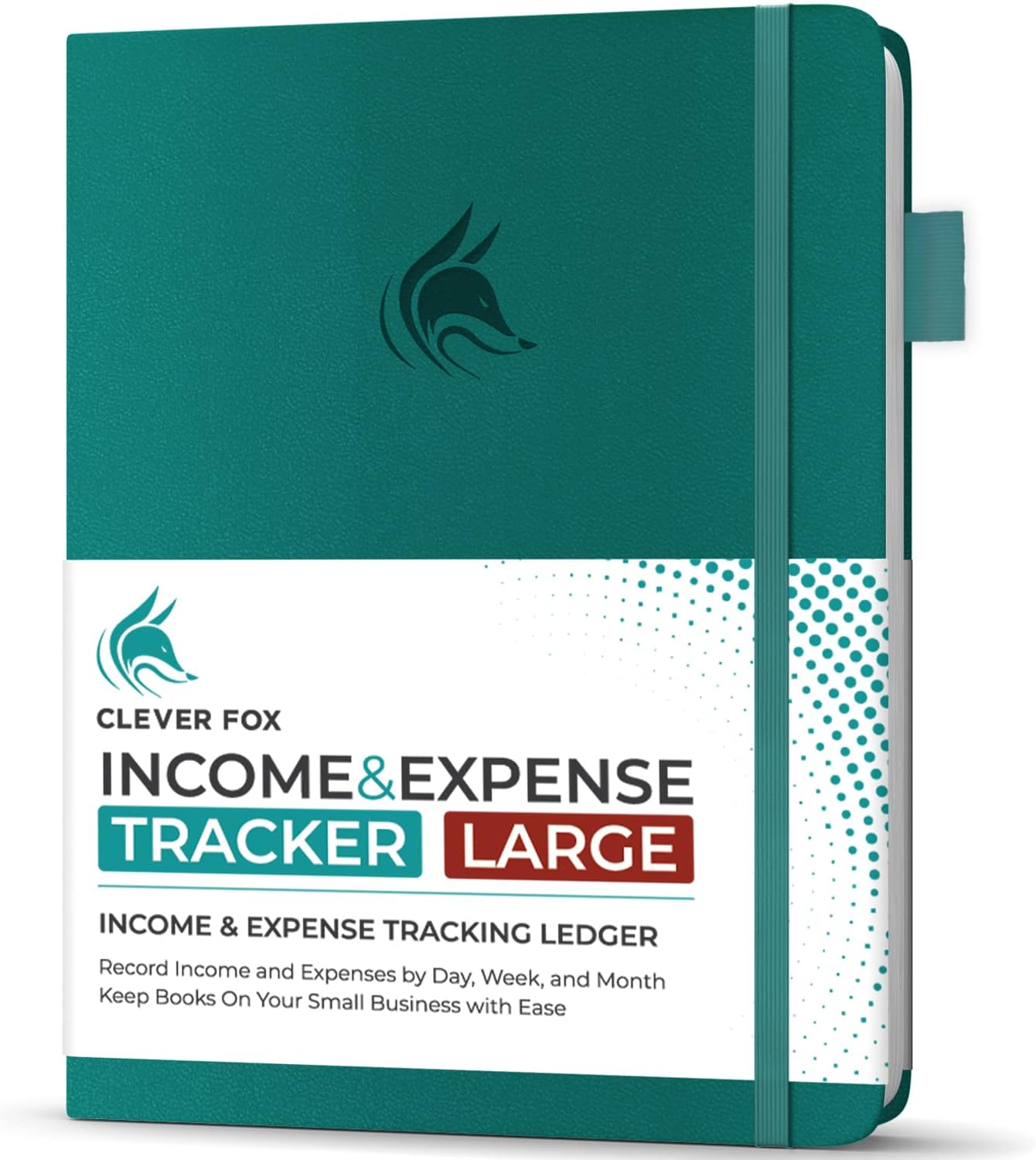 Clever Fox Income & Expense Tracker Large – Accounting & Bookkeeping Ledger Book for Small Business – 2-Year Record Notebook, A4 (Dark Teal)