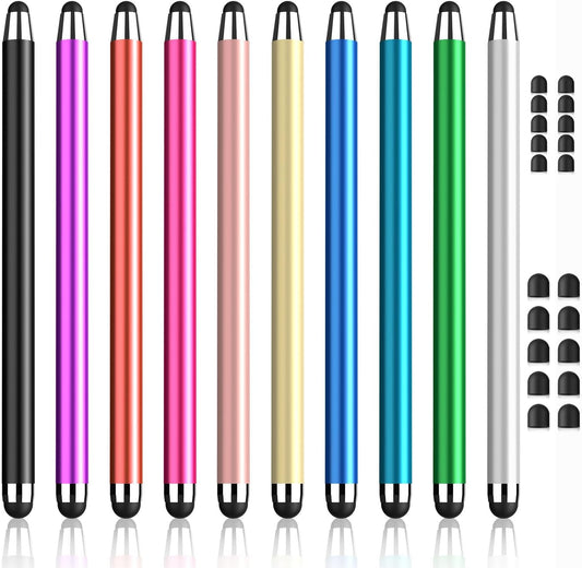 Stylus Pen for Touchscreen, 10 Pack Multiple Colors, 2 in 1 Universal Stylus, High Precision Sensitivity, Stylus Pen for ipad, iPhone, Android, Galaxy Microsoft, Tablet All Capacitive Touch Screens