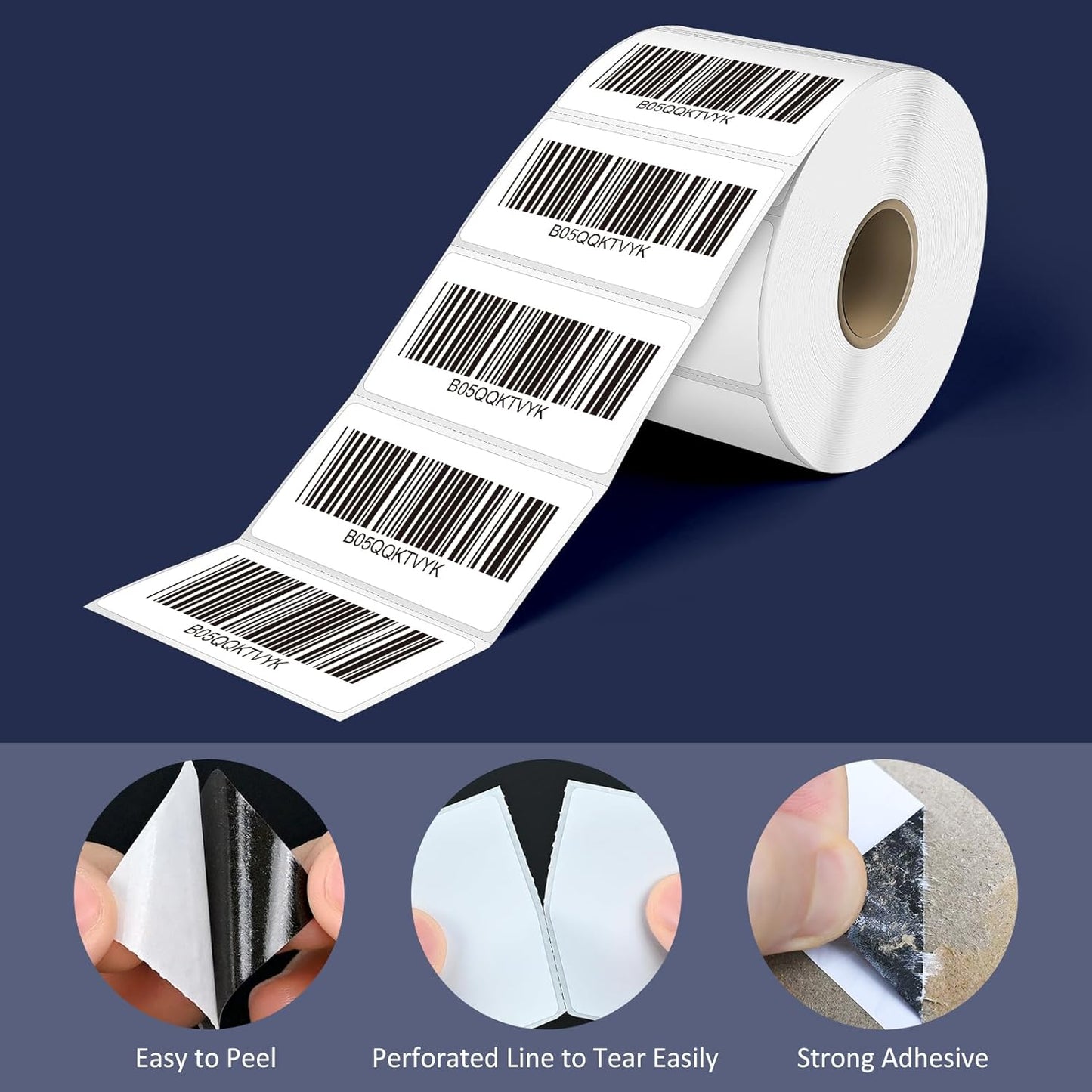 L LIKED 2.25" x 1.25" Direct Thermal Labels, Permanent Adhesive Barcode Address Labels & Compatible with Rollo, Zebra and Other Desktop Printers (1 Roll, 1000 Labels)