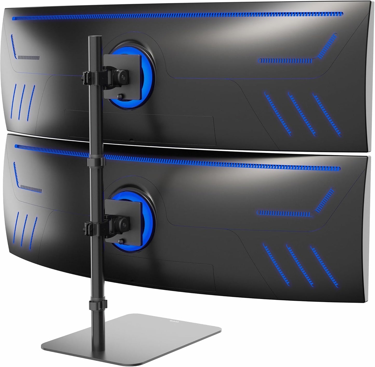 VIVO Freestanding Dual Vertically Stacked Ultra-Wide Monitor Desk Stand, Extra Tall Heavy Duty Adjustable Mount for 2 Ultrawide Screens up to 49 inches, 44 lbs Per Screen Capacity, Black, STAND-V202L