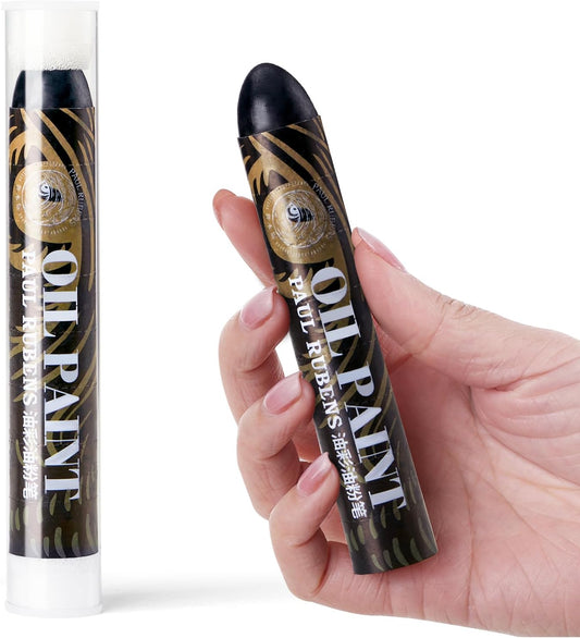 Paul Rubens Jumbo Black Oil Pastels - 2 Pack (60g Each, 0.79"x4.72"), Extra Soft & Creamy, Professional Blendable Pastel Sticks for Artists, Students, Sketching & Large Areas