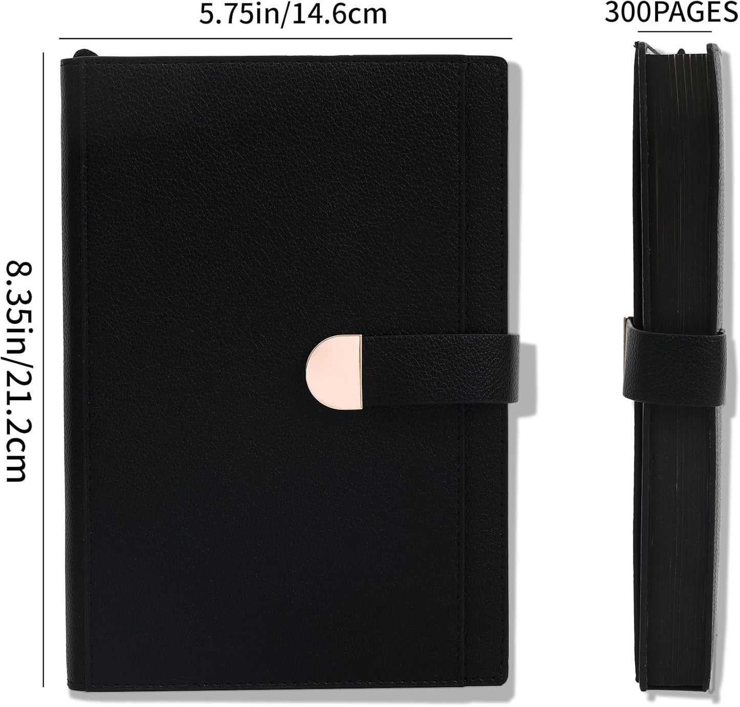 Textured Hardcover Lined Journal for Women Men Magnetic Buckle A5 Leather Journal Notebook with Gift Box 300 Pages 67 lb./100 gsm Paper College Ruled Journaling Notebook for Writing Work School Daily Diary