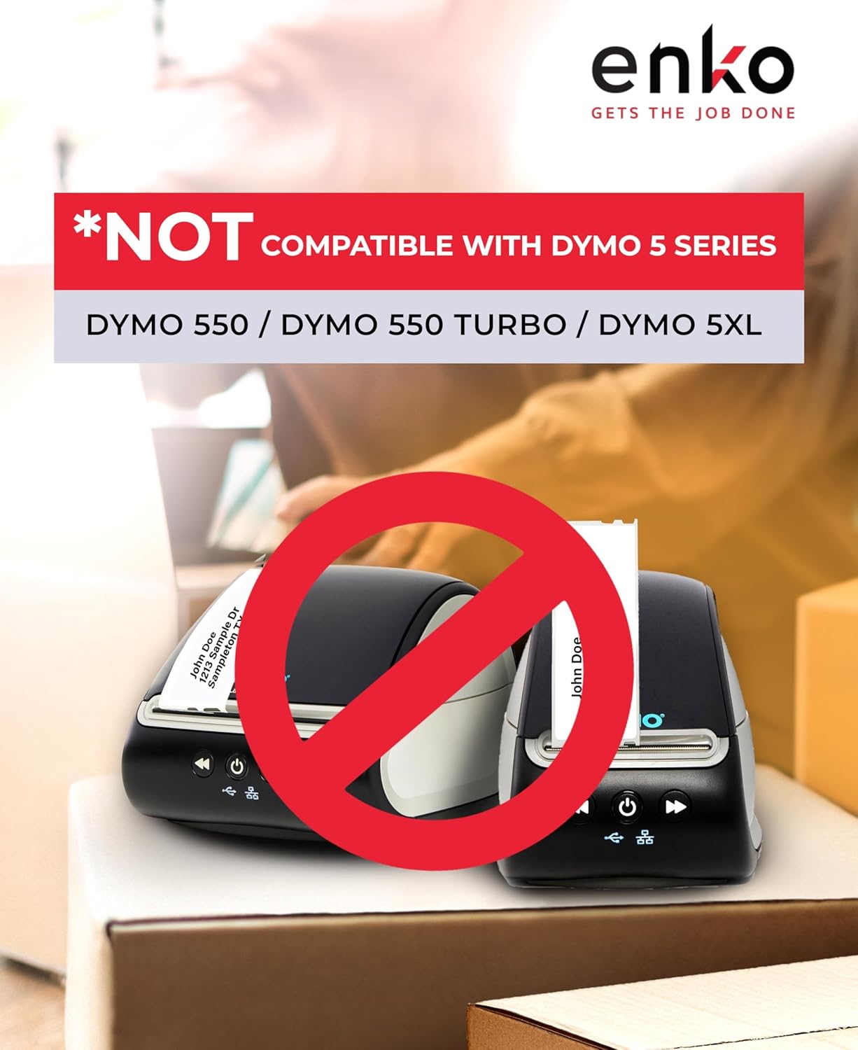 enKo Compatible for Dymo 30336 Labels (1 x 2-1/8 inches) - 6 Rolls, 3,000 Labels for Dymo LabelWriter 450 Turbo Printer and 4XL - Direct Thermal Address, Shipping and Barcode