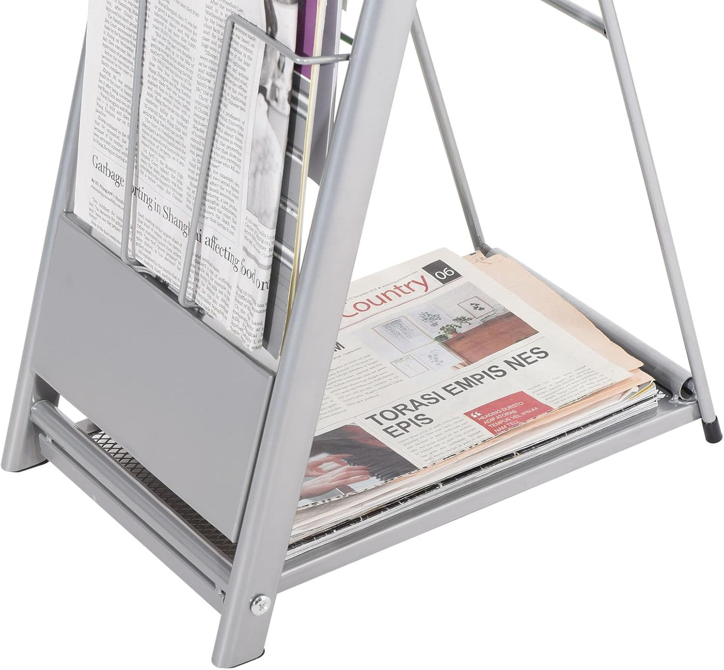PATIKIL Detachable Magazine Display Racks Floor Standing 10 Layers Brochure Stand Catalog Literature Holder for Hotel, Exhibition, Office