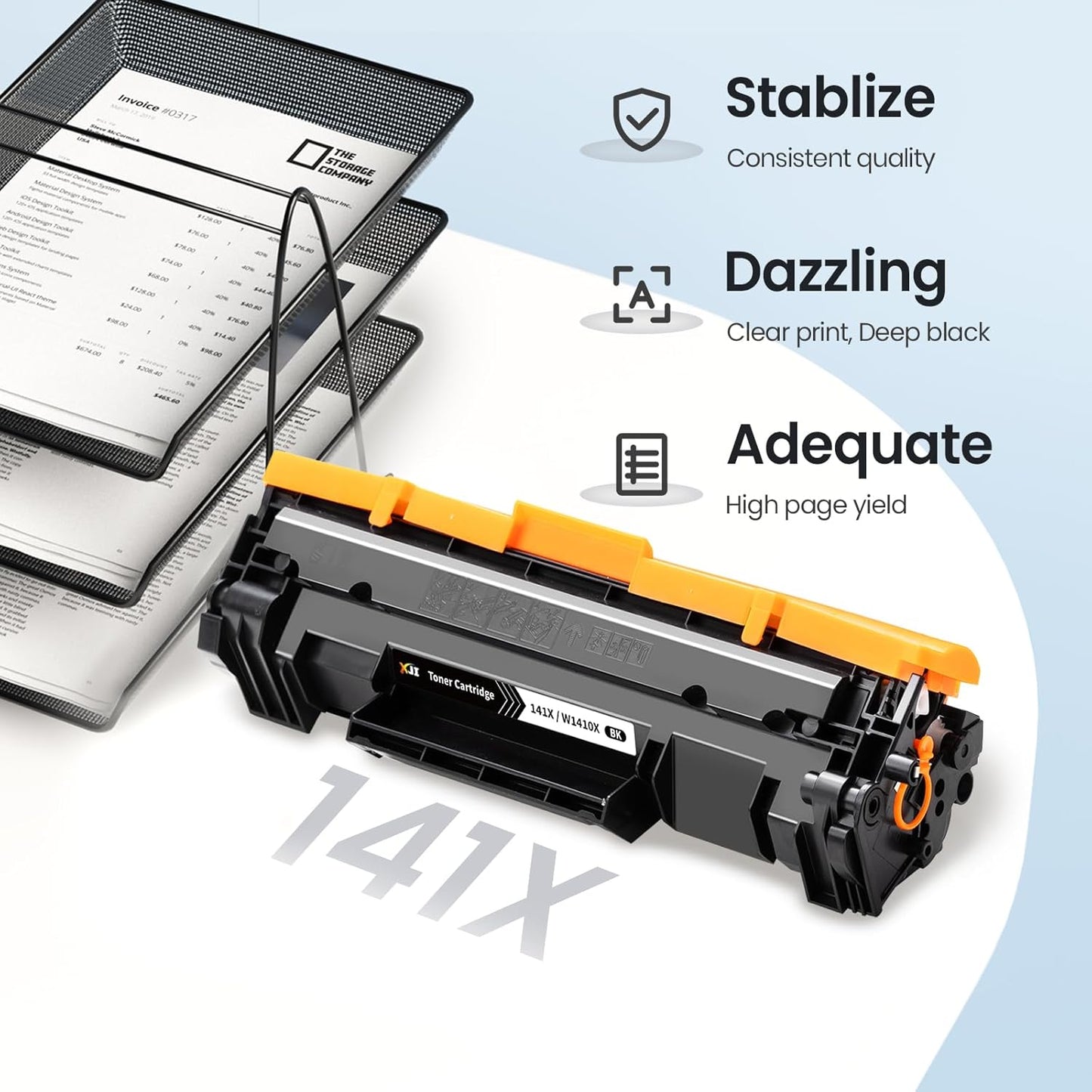 XJI 141X(with Chip) High Yield Compatible Toner Cartridges Replacement for HP 141 X A W1410X 141A W1410A Ink, for Laser Jet M110w MFP M139w M140w Printer Black