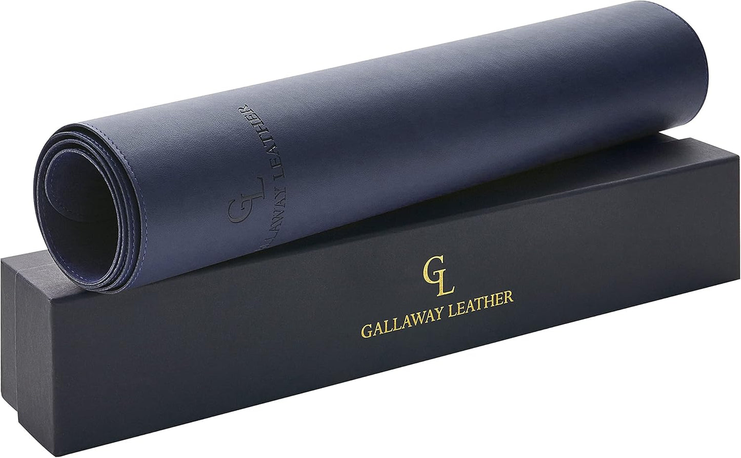 Gallaway Leather Desk Mat,Desk Writing Pad - Office Desk Pad, Large 36" x 17" Navy Blue, Desk Mats on Top of Desks, Gift Ready Elegant Computer Desk Mat Desk Cover Desk Pad Protector PU Leather