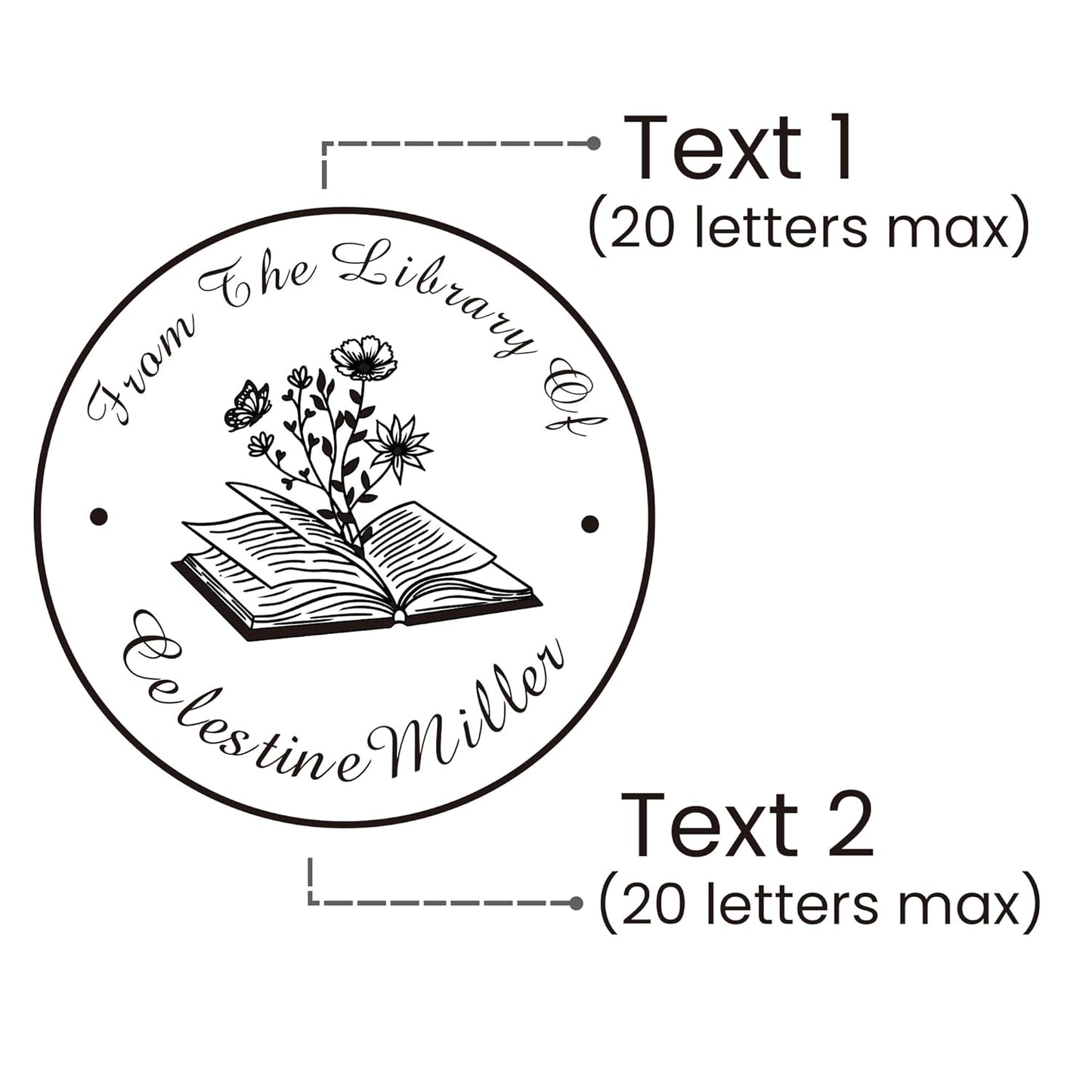 Book Embosser Custom Embosser Stamp with Your Name or Design Personalized Library Embosser Stamp Customized Books Business Cards Paper Documents Notebooks etc. (14)