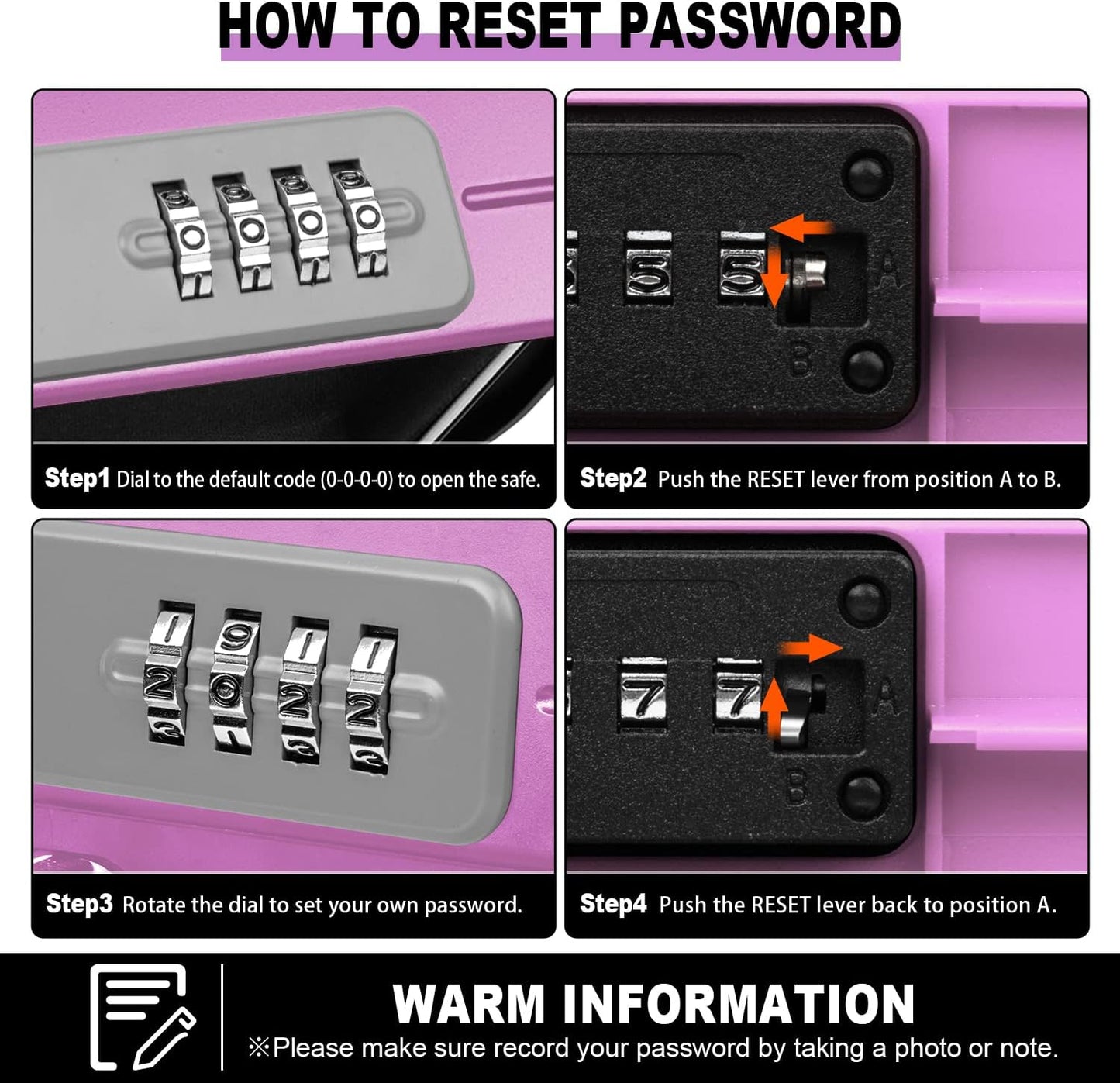 BKNOOU Portable Safe with Removable Chain, Anti-Theft Beach Safe Box, Waterproof Combination Lock Box for Travel, Dorm, Beach, Hotel, Car, Home, Office