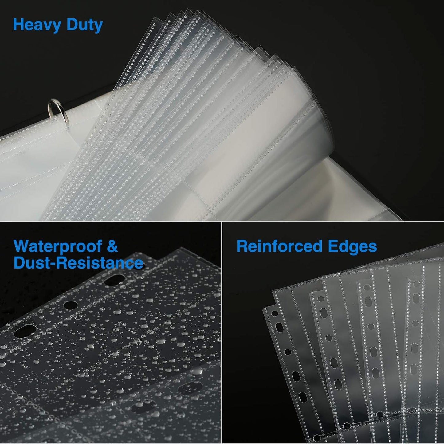 Sooez 30 Pack Heavy Duty Photo Sleeves for 3 Ring Binder (240 Pictures), 3.5x5 Plastic Album Refill Pages, Clear Archival Sleeves, Seed Binder Pages 8.5x11