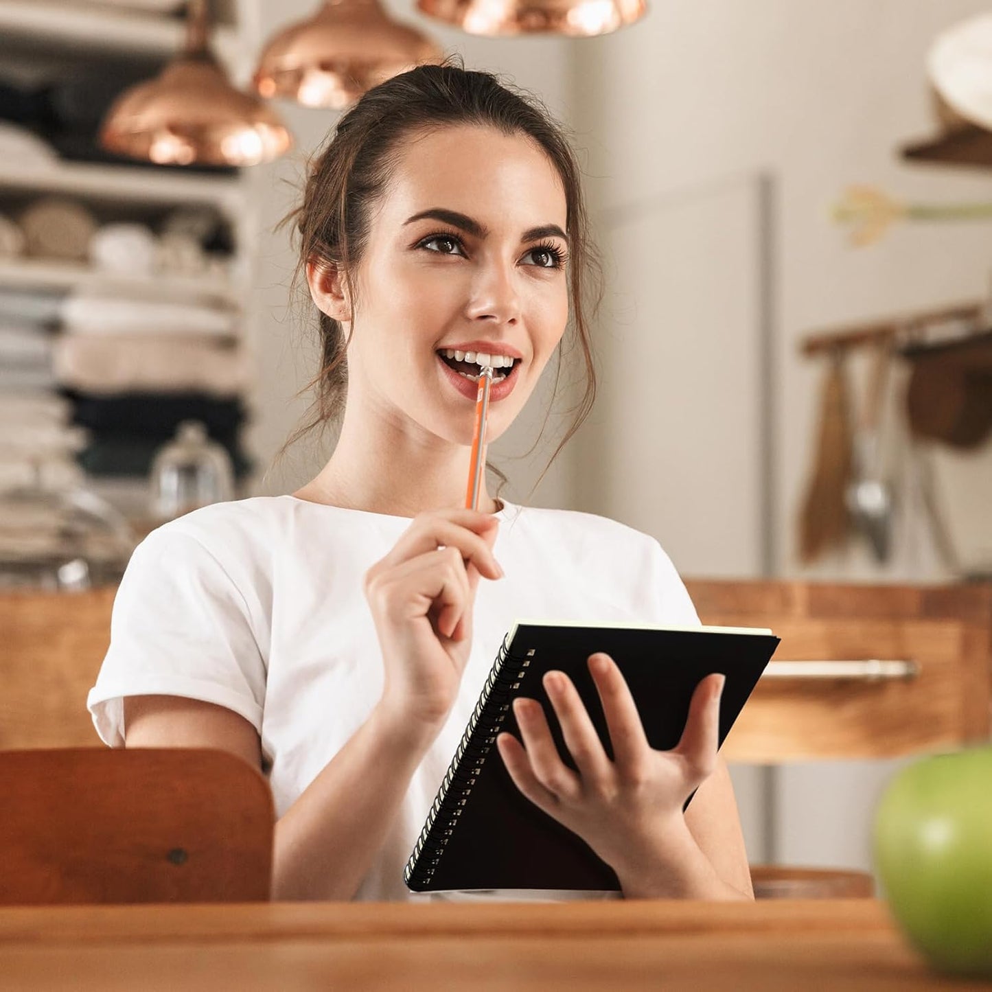 Yahenda Spiral Notebook Bulk A5 Journal Lined 8.3'' x 5.5'' Writing Composition Paper Small Notepad Subject Notebook for Students Office Business Back to School Supplies(Black,3 Pcs)