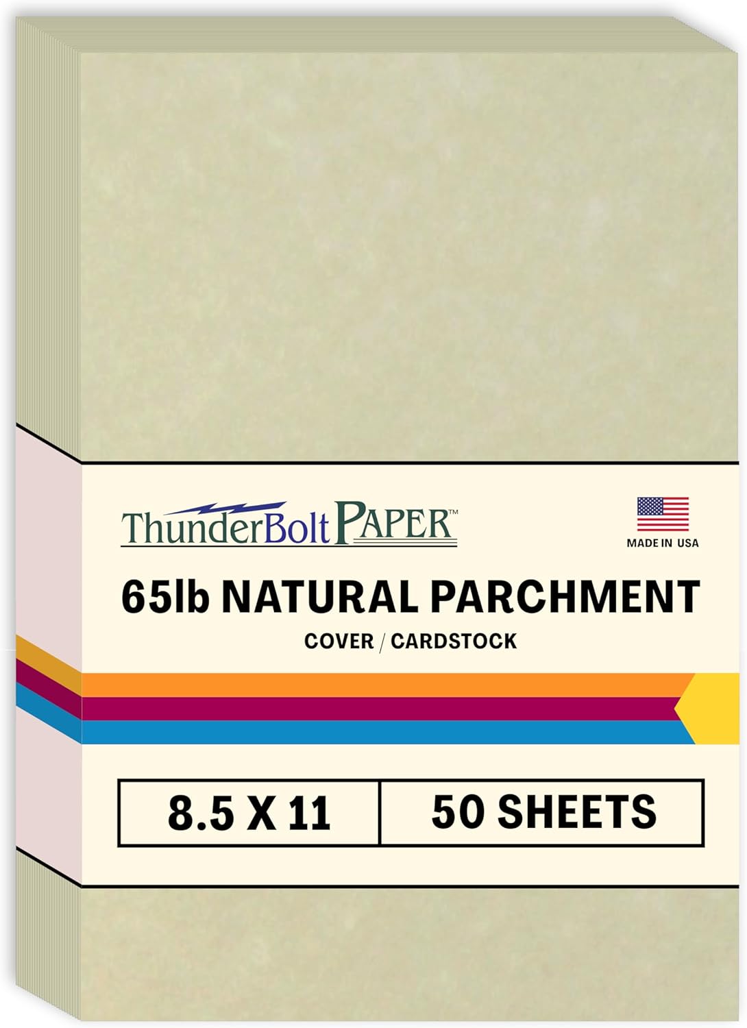 50 Natural Parchment 65lb Cover Paper Sheets 8.5X11 Inches Cardstock Weight Colored Sheets 8.5" X 11" (8.5X11 Inches) Standard Letter|Flyer Size - Printable Old Parchment Semblance