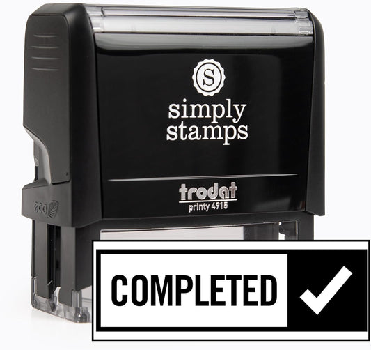 Completed Office Stamp | 4 Different Sizes | 20 Designs | Multiple Color Options | Perfect for Quick Validation of Office Documents (Completed, Xtra Wide)