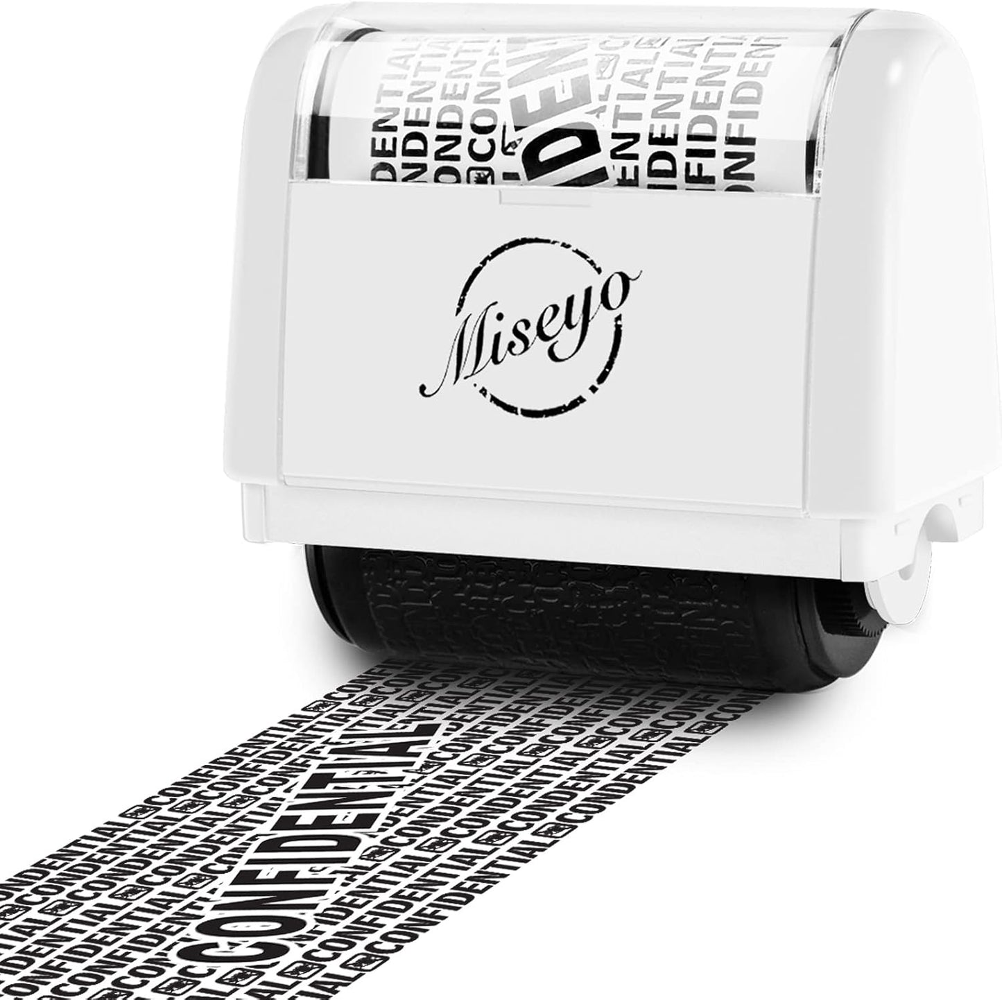 Miseyo Wide Roller Stamp Identity Theft Stamp 1.5 Inch Perfect for Privacy Protection,Anti-Theft Security Confidential Easy for Guard Personal Information Blockout - White