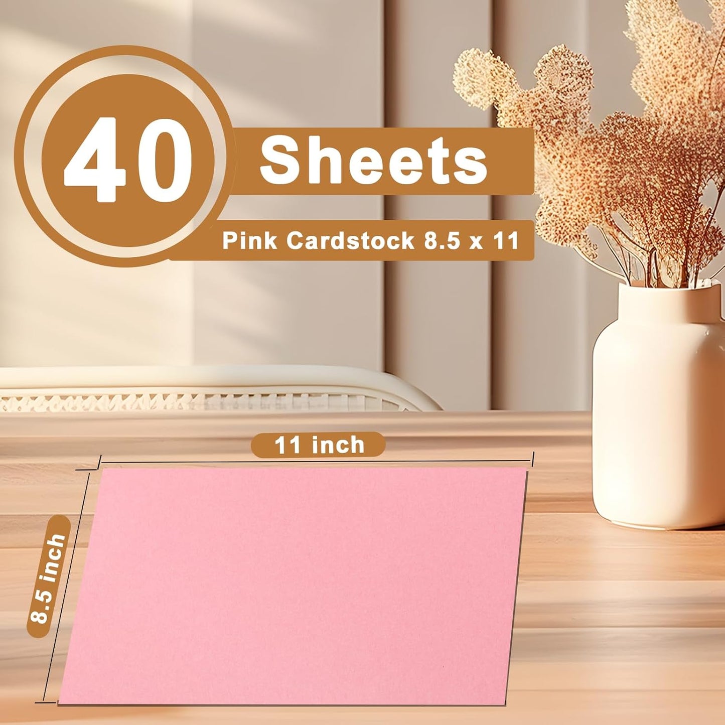 40 Sheets Candy Pink Cardstock 8.5 x 11 Craft Paper, 75lb Premium Heavyweight Paper Card Stock for DIY Cards Making, Greeting Cards, Party Decorations, Wedding Invitations, Menus
