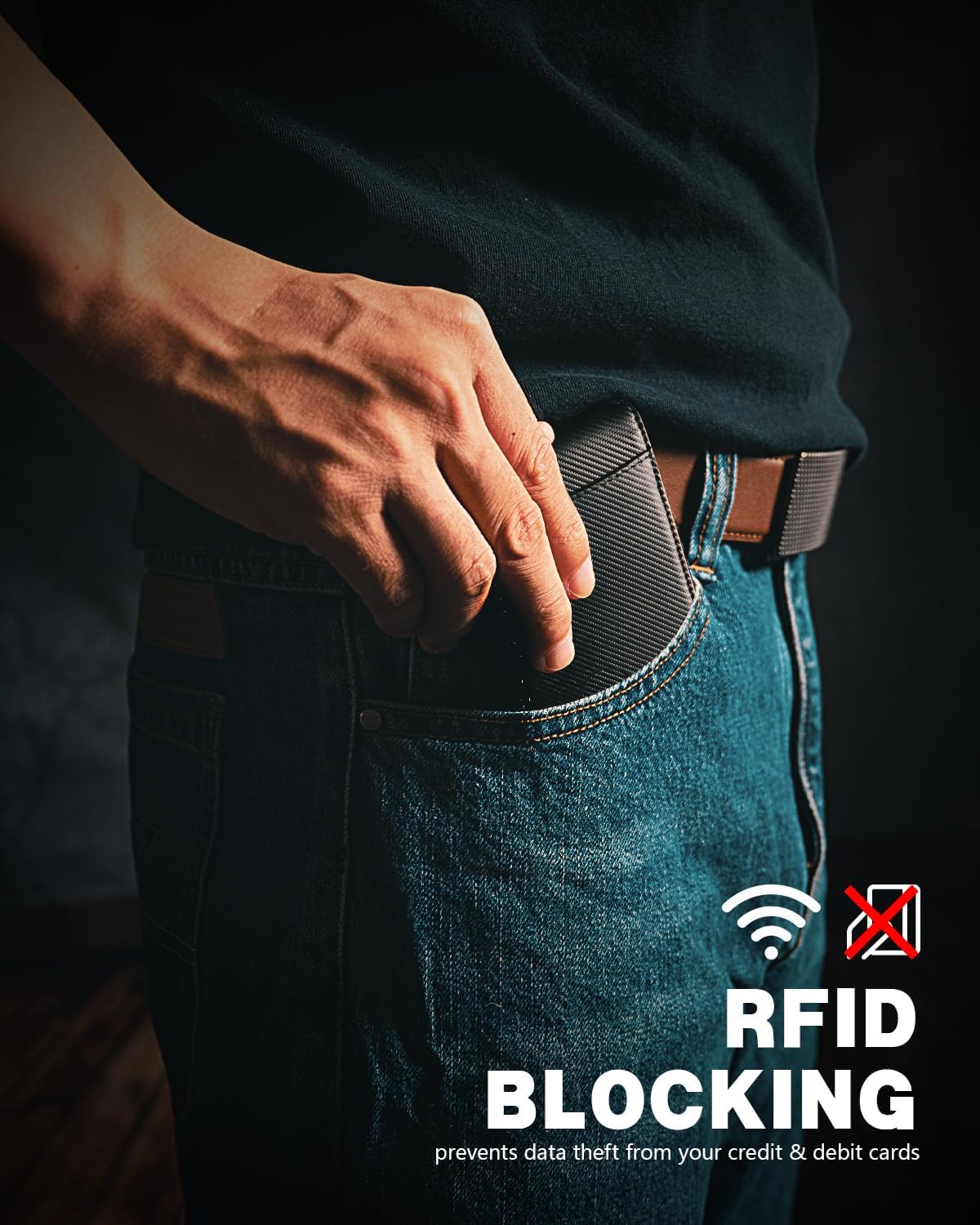 RUNBOX Money Clip Slim Wallets for Men RFID Blocking 11 Card Holder Minimalist Small Leather Bifold Men's Front Pocket Wallet Gift Box