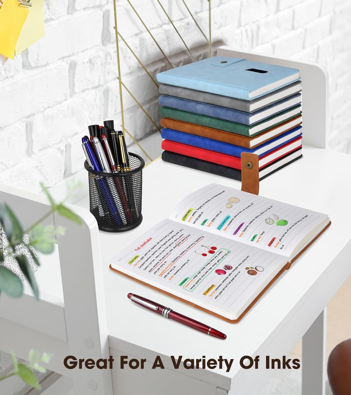 Brown A5 Lined Leather Journal Notebook for Men Women,5.9" X 8.4" Personalized Hardcover Journal with Pen,200 Pages 100 Gsm Thick Ruled Paper Daily Diary for Travel,Business,Work,Writing