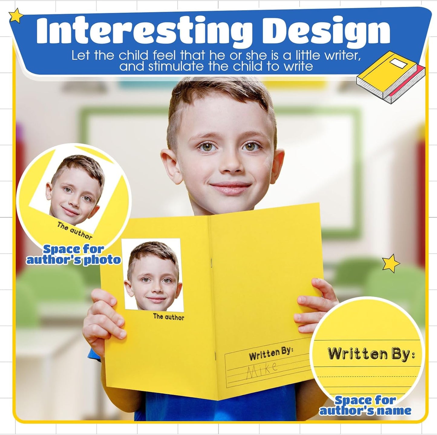 Henoyso 24 Pcs Primary Composition Notebook K-2 9 3/4 x 7 1/2 Inch Primary Journal, Back to School Supplies, Bulk Blank Writing Book for Kid to Write Draw Journal 60 Page Notebooks (Colorful)