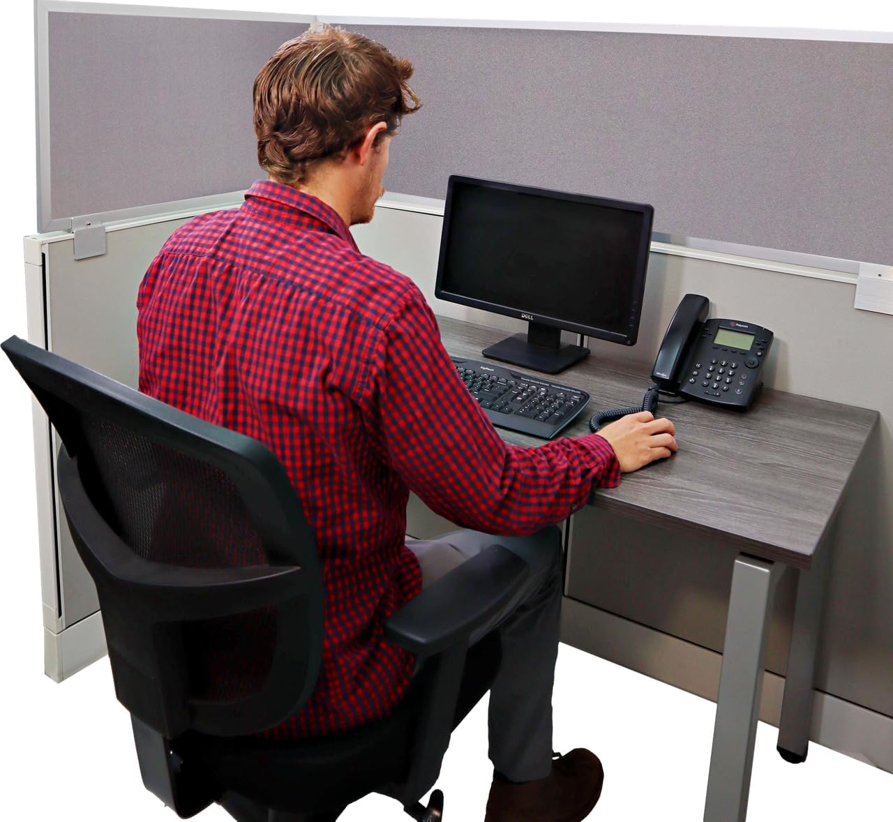 OBEX Acoustical Cubicle Privacy Screen Extender Desk Panel & Office Divider, Add Separation & Block Noise, 18" x 42", Slate
