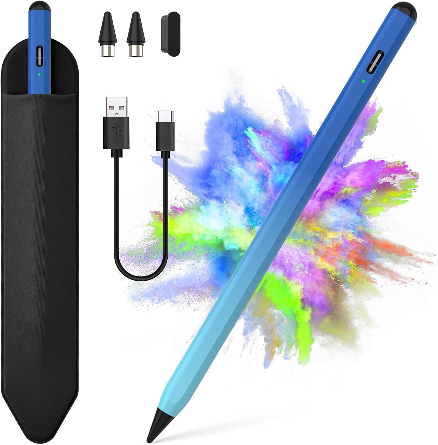 Stylus Pen for iOS&Android Touch Screens, Active Pencil for Samsung, Smart Digital Stylus Pens for Lenovo/Huawei/Vivo/Mi Tablets, iPhone/Google Pixel Smart Phones Drawing&Writing (Gradient Blue)