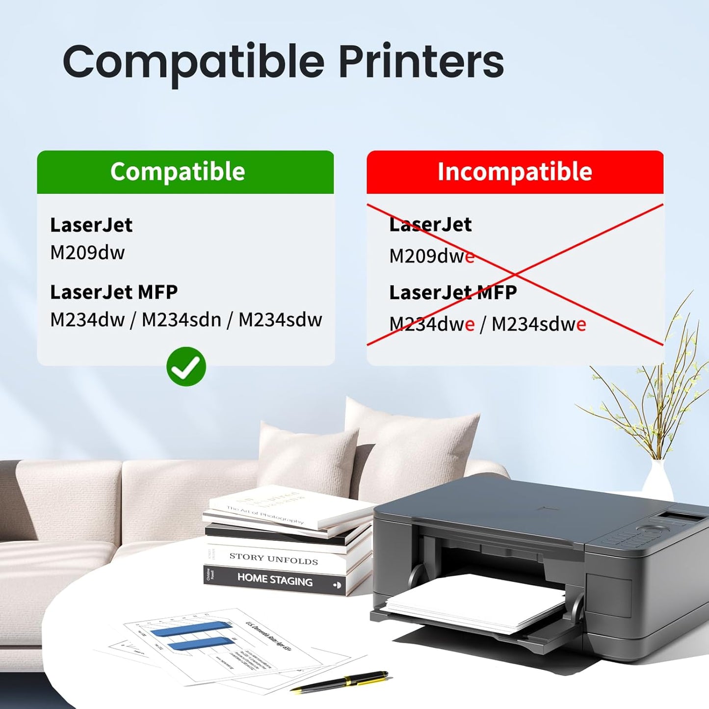 XJI 134X(with Chip) 2 Pack High Yield Compatible Toner Cartridges Replacement for HP 134 X A W1340X 134A W1340A, for Laser Jet M209dw MFP M234dw M234sdn M234sdw Printer Ink Black
