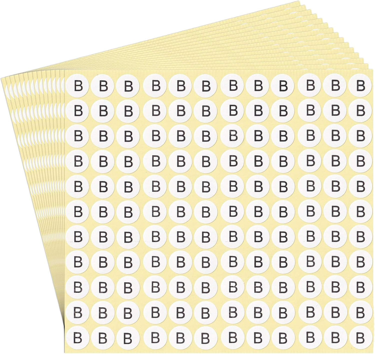 dealzEpic - Alphabet Stickers of The Letter B - Small Round Paper Self-Adhesive Peel and Stick Letter Labels - Set of 15 Sheets