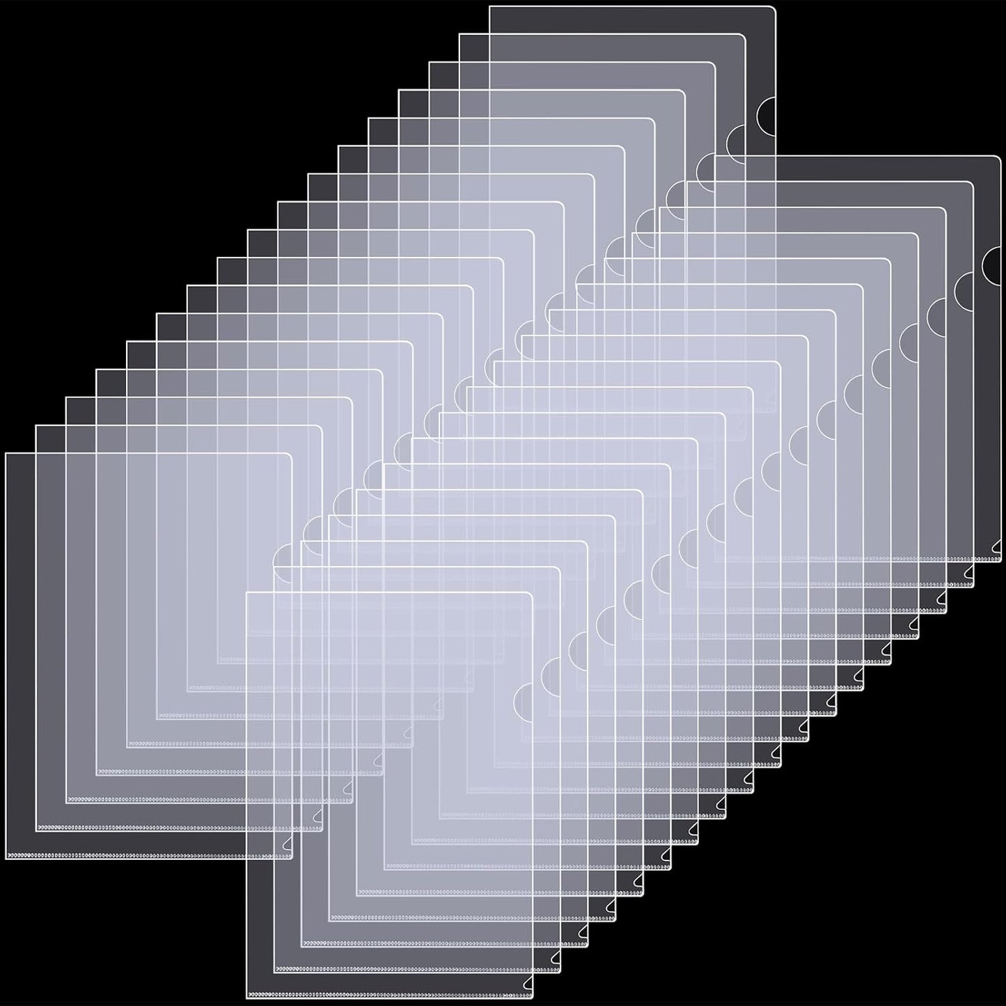 37 Pcs Clear Plastic Document Folder Project Pocket for Letter / A4 Size Paper - Transparent L-Type Plastic Folder