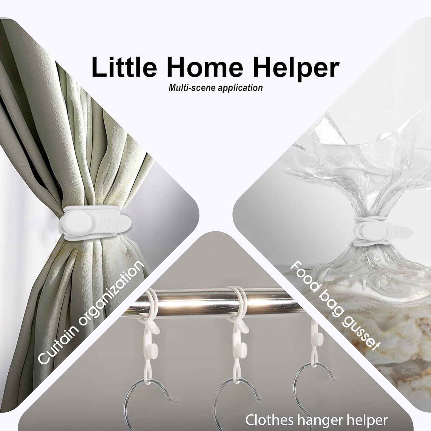 Nearockle Silicone Cable Ties Cord Organizer for Cable Management, 16PCS 4.2" and 7.1" Reusable Cable Organizer Electronic Accessories for Home, Office, Kitchen, School, Travel (White)