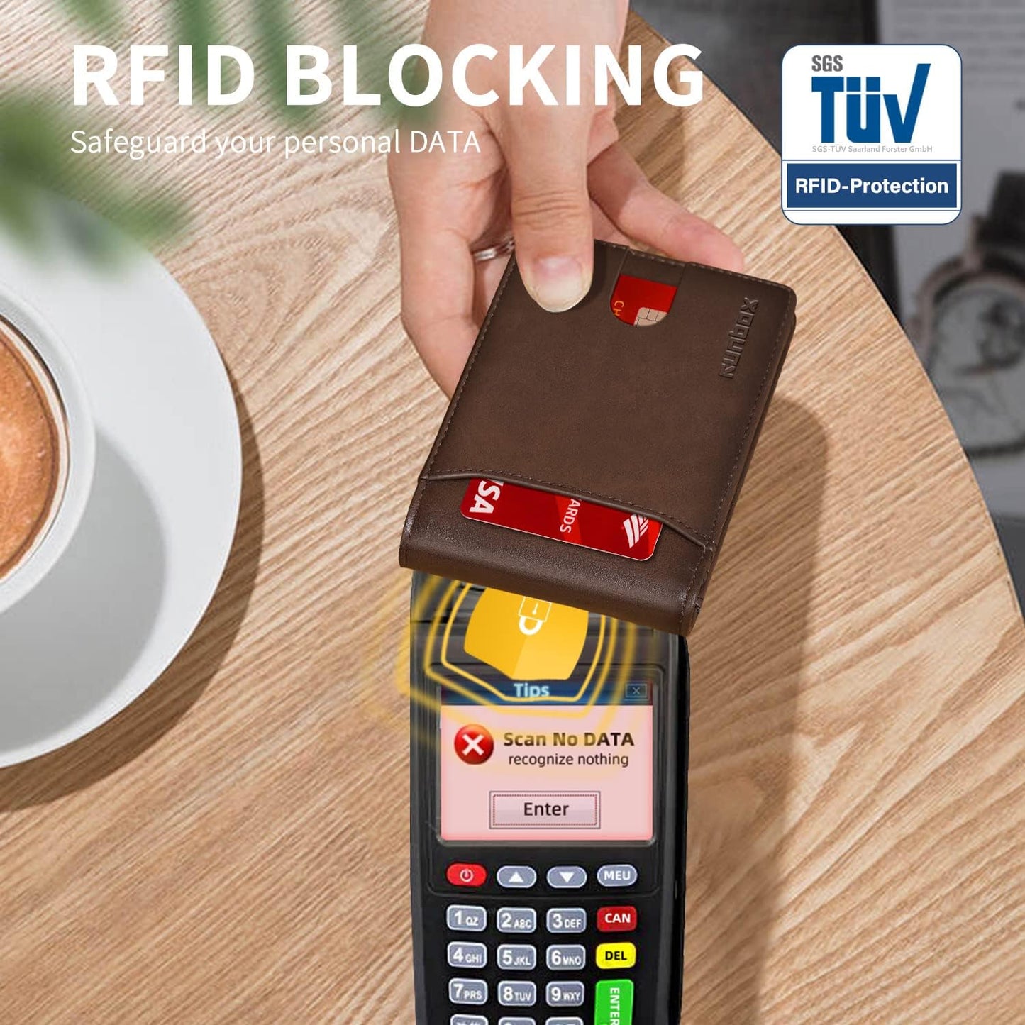 RUNBOX Novelty Wallet for Men Slim 11 Credit Card Holder Slots Leather RFID Blocking Small Thin Men's Wallet Bifold Minimalist Front Pocket Large Capacity Gift Box