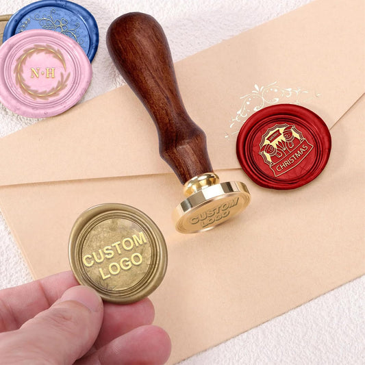 Personalized Wax Seal Stamp with Optional Handle - Custom Sealing Wax Stamp Made Name Letter Logo Wedding Invitation
