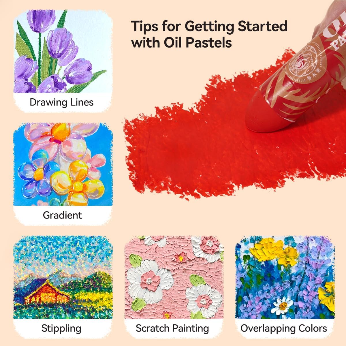 Paul Rubens Large Oil Pastels Set - 12 Colors A (0.79" x 4.72" Jumbo Sticks), Vibrant Colors, Creamy Texture and Blends Easily for Artists, Students and Professionals, Ideal for Filling in Large Areas