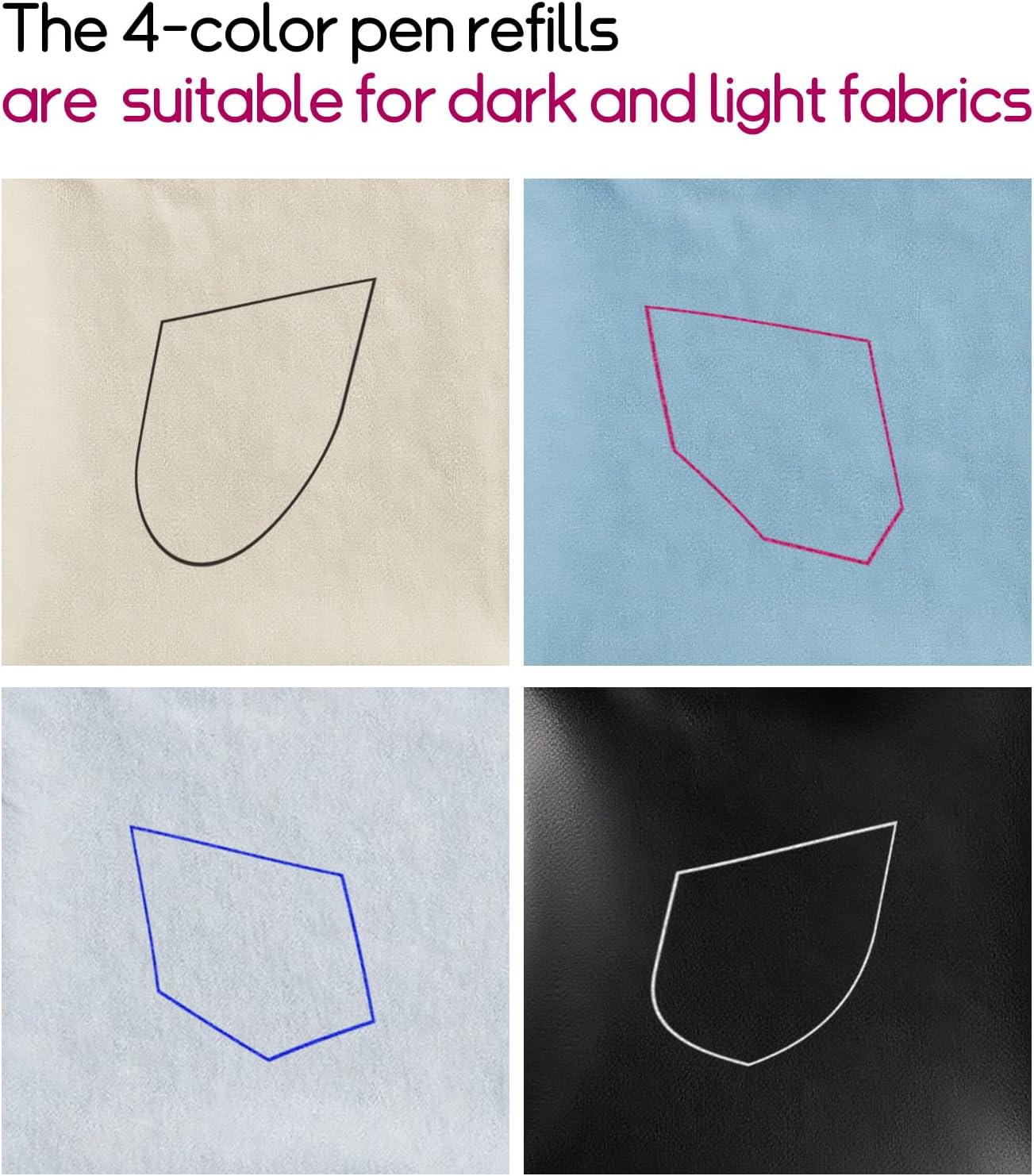 Heat Erasable Sewing pen | 4 Pens + 60 Multi-Color Refills | Disappearing Ink for Quilting, Embroidery, Precise Marking | Sewing & Quilting Accessories Gift Set