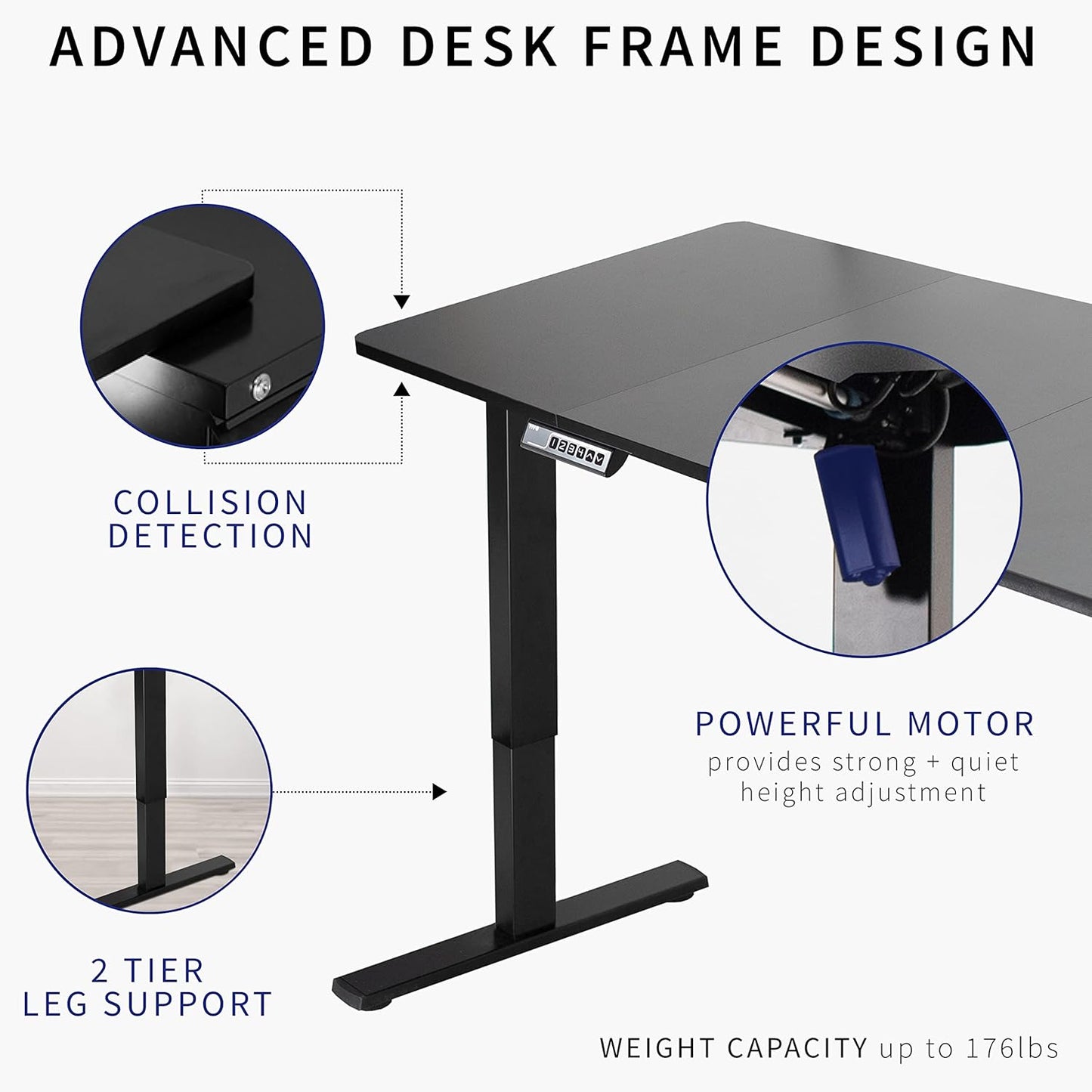 VIVO Electric 71 x 30 in Standing Desk, Memory Height Adjustment, 1B Series, Reclaimed Wood Top Black Frame, DESK-KIT-1B7P