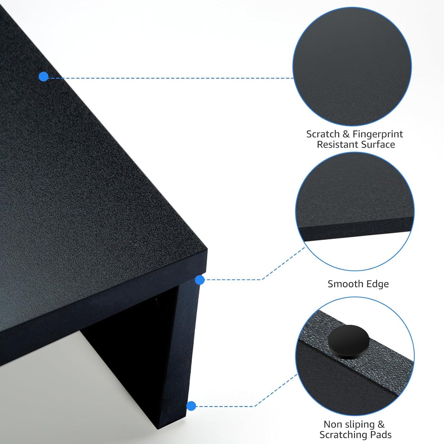 Dual Monitor Stand Riser for 2 Monitors, Monitor Stand for Desk, Adjustable Length Swivel Angle Wooden Desktop Organizer Stand Riser with Smartphone Holder for PC Monitor, Rustic Brown