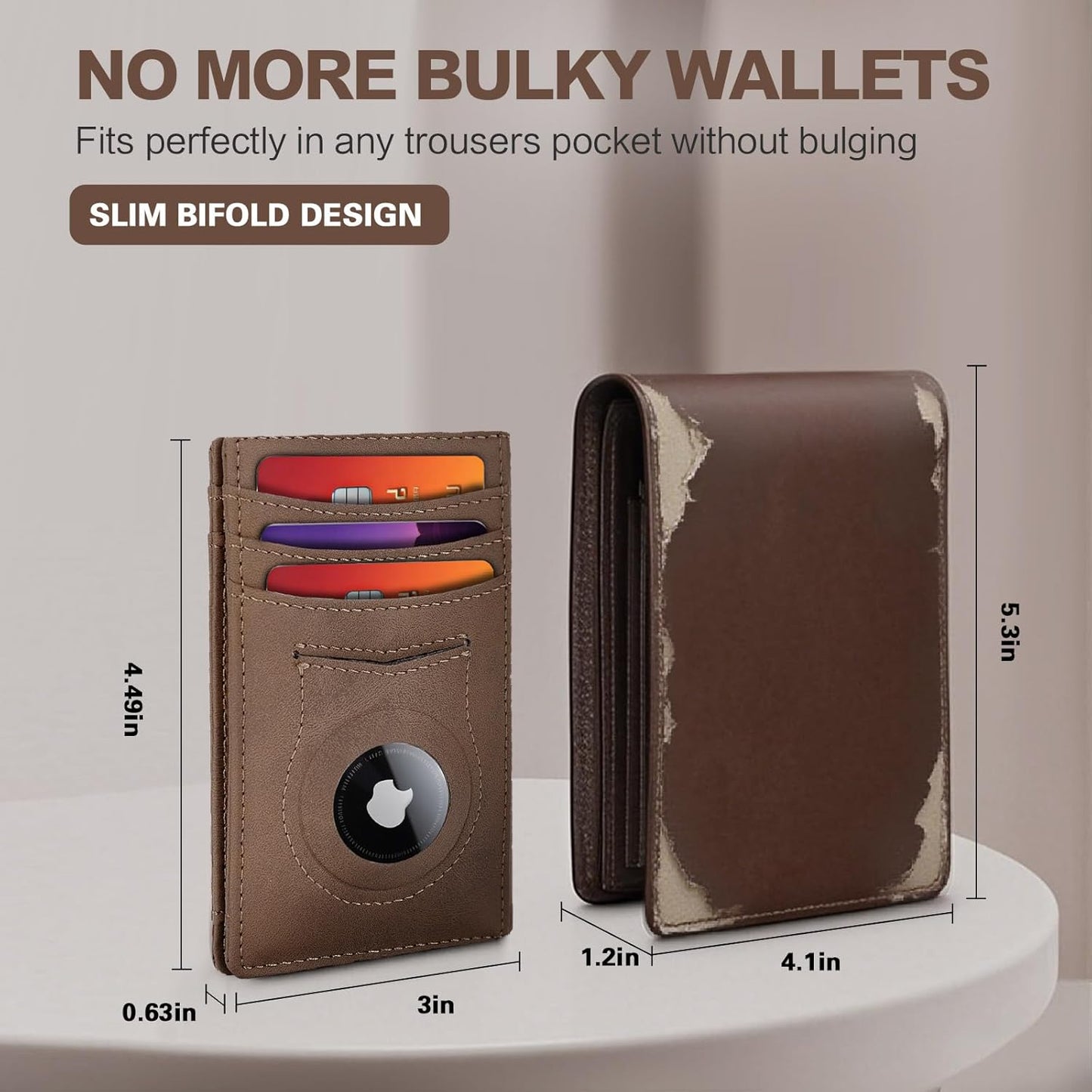 Slim Wallet for Men Credit Card Holder Wallet RFID Blocking Bifold Mens Slim Wallet,Thin Minimalist Front Pocket Mens Leather Wallets,Smart Security Mini Small Compact Wallet & Money Clip