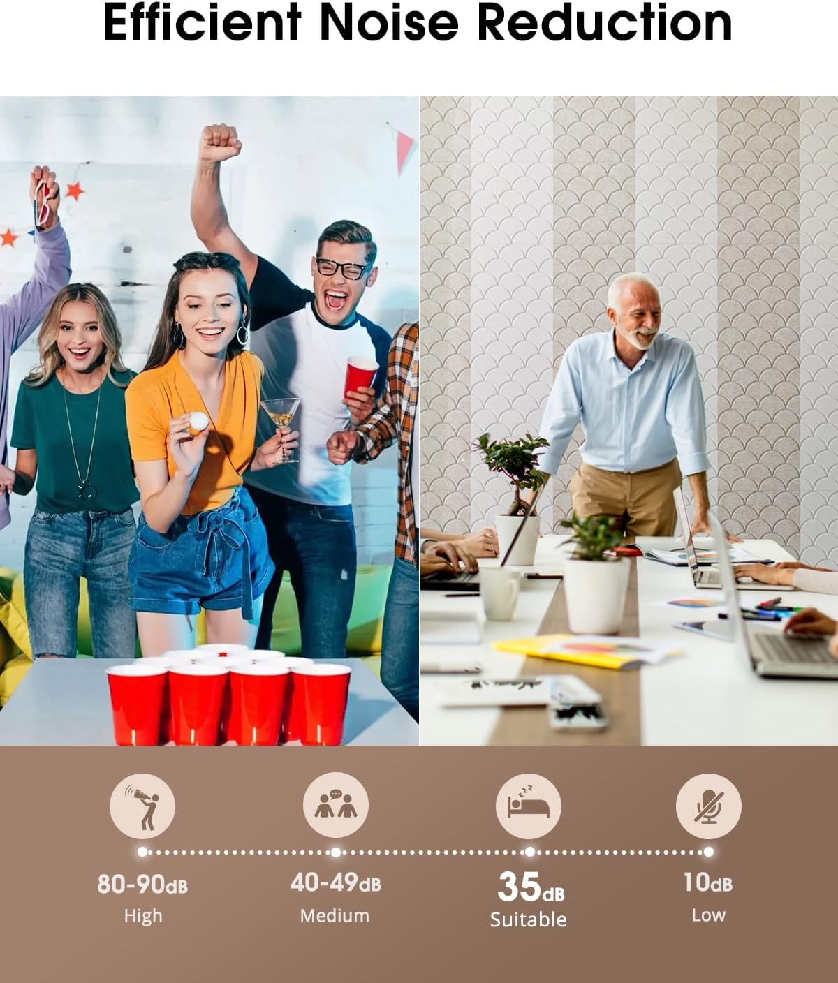 Acoustic Panels Self-Adhesive, 12 Pack Sound Proof Foam Panels for Walls, 12" X 12" X 0.4" High Density Soundproof Wall Panels for Door, Ceiling, Home Office White