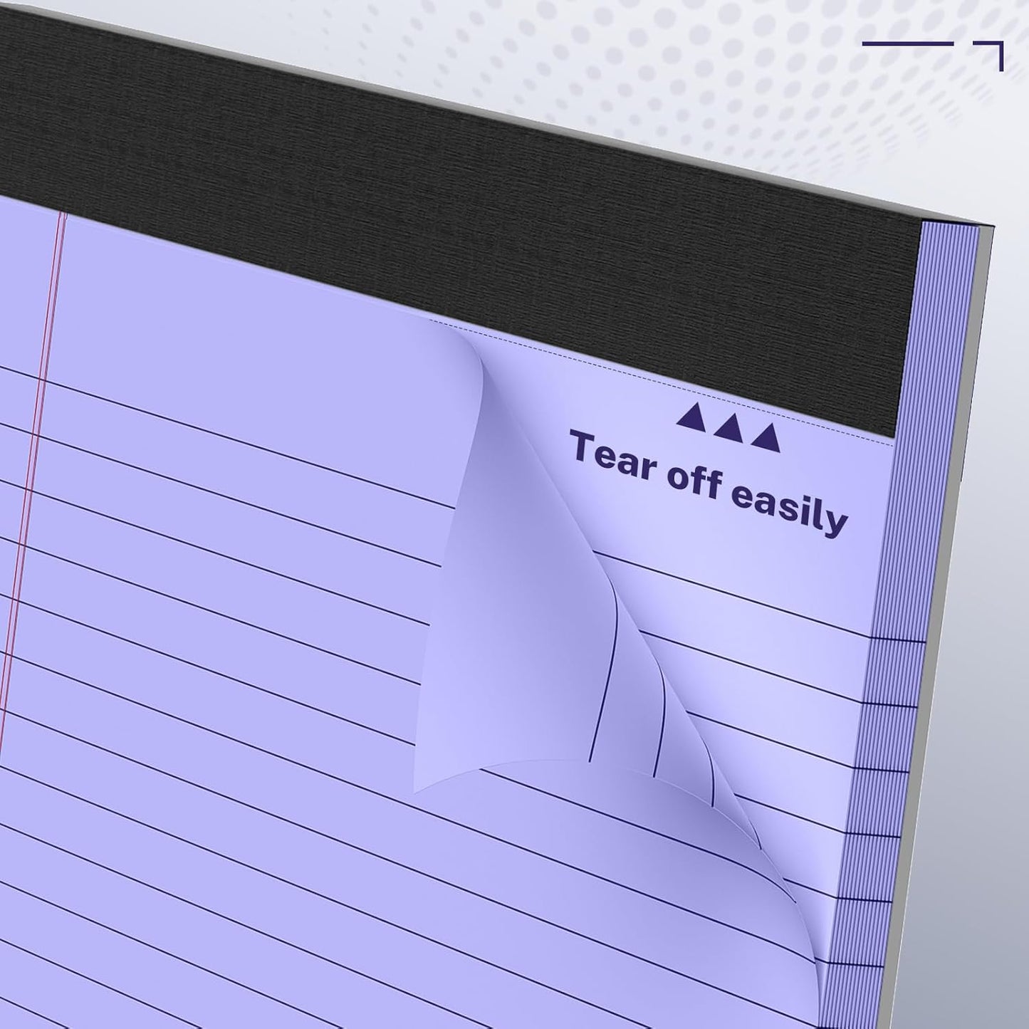 3 Pack Wide Legal Pads 11" x 9.5" (Landscape Format) Pink Purple Blue College Ruled Note Pad Narrow Ruled 30 Sheets per Notepad Perforated Writing Paper with Thick Backboard Horizontal Pads of Paper