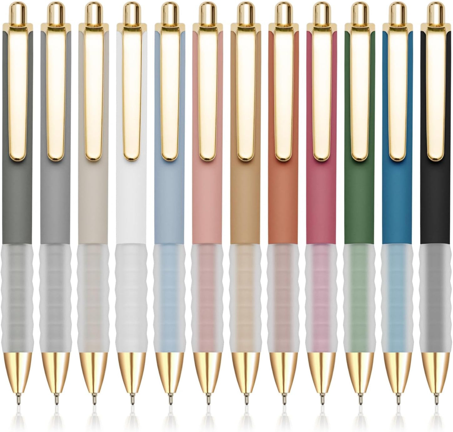 MiSiBao Black Ballpoint Pens 1.0mm Pens Retractable Ball Point Pens Smooth Writing (Plastic pen clip, 12-pack)