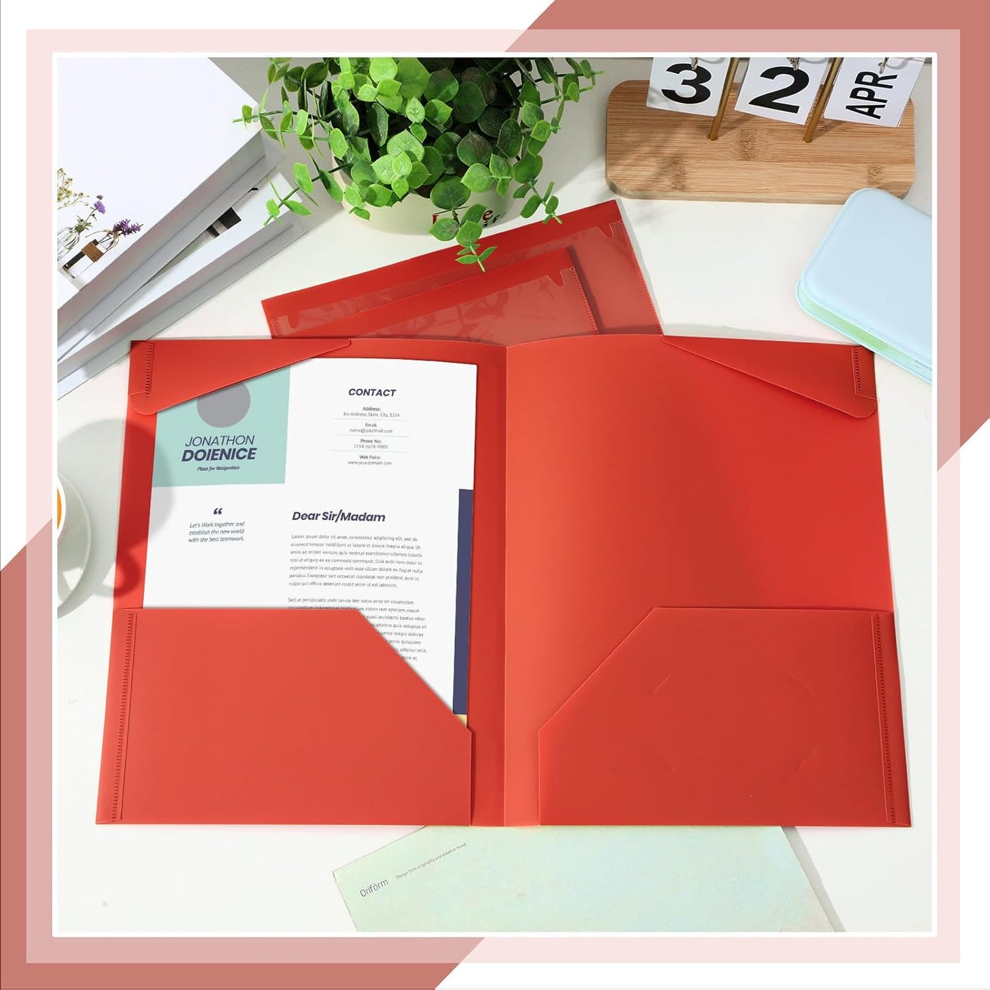 Henoyso 200 Pcs Plastic Folders with Clear Front Pockets Bulk Heavy Duty File Folders with 2 Pockets and Card Slot for Student Teacher Back to School Supplies Office Presentation (Red)