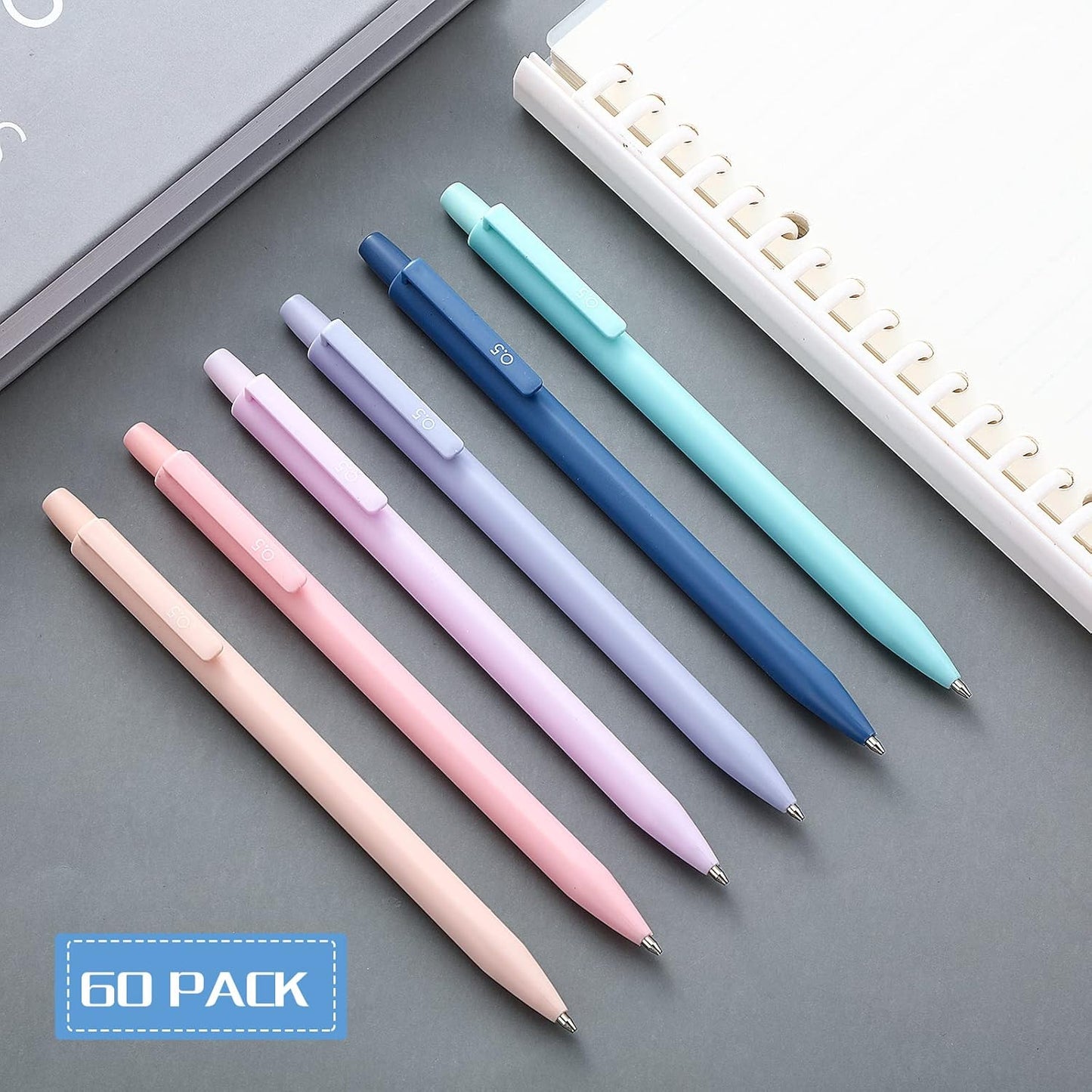 Sabary 60 Pcs Mechanical Pencil Bulk 0.5 mm Pastel Mechanical Pencils with Eraser Morandi Color Pens for Writing Drawing Home Office School