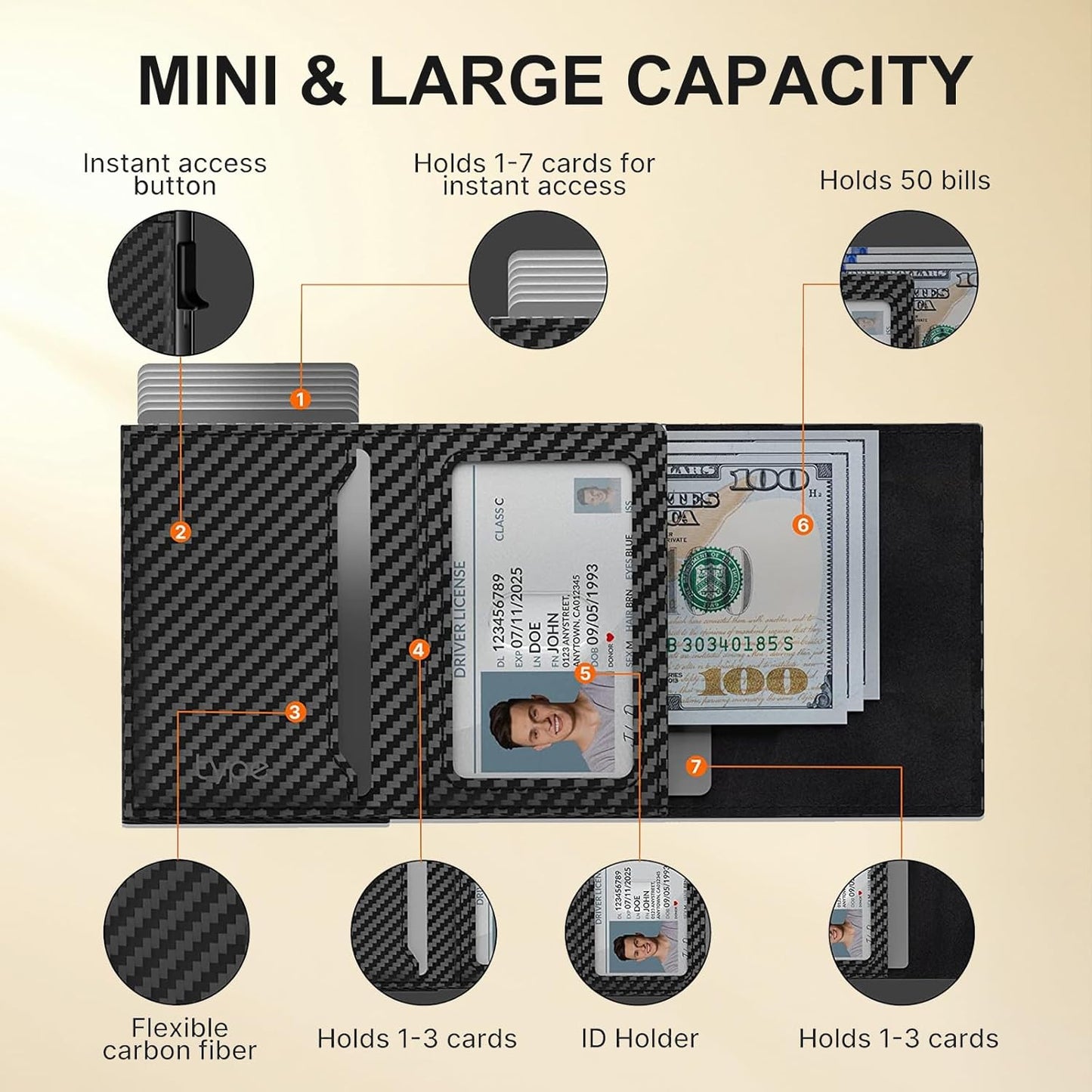 Mens Smart Wallet Card Holder for Air Tag, Minimalist Wallet with RFID Blocking, Slim Pop up Card Case Wallet，Air Tag Wallet with ID Window & Cash Slot (Only Pop Up)