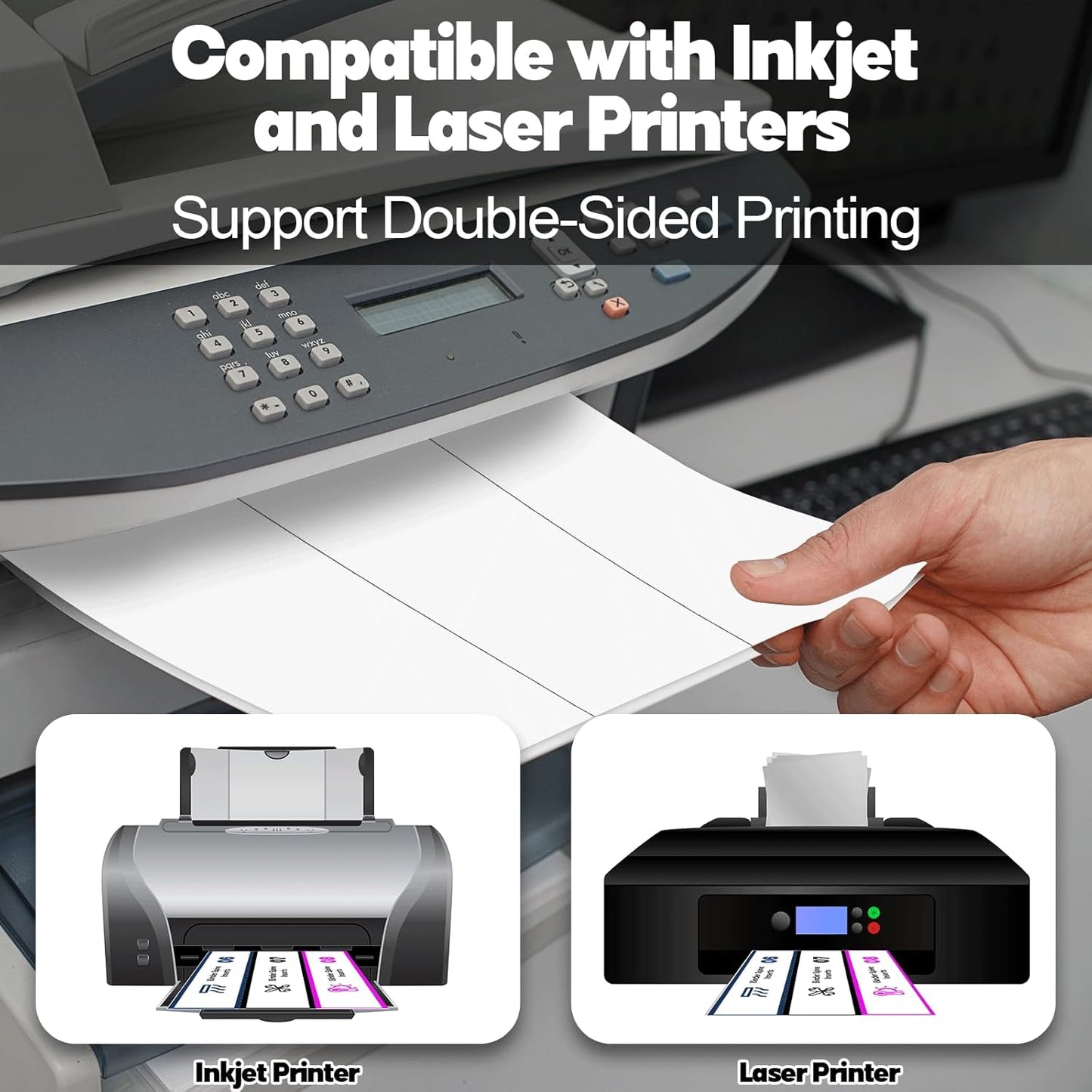 gisgfim 20 Sheets Binder Spine Inserts 3 Inch Spine Width White Binder Labels 92LB Printable Side Identifiers for Inkjet Laser Printers Cardstock View Binders Labels 3 Inserts/Sheet