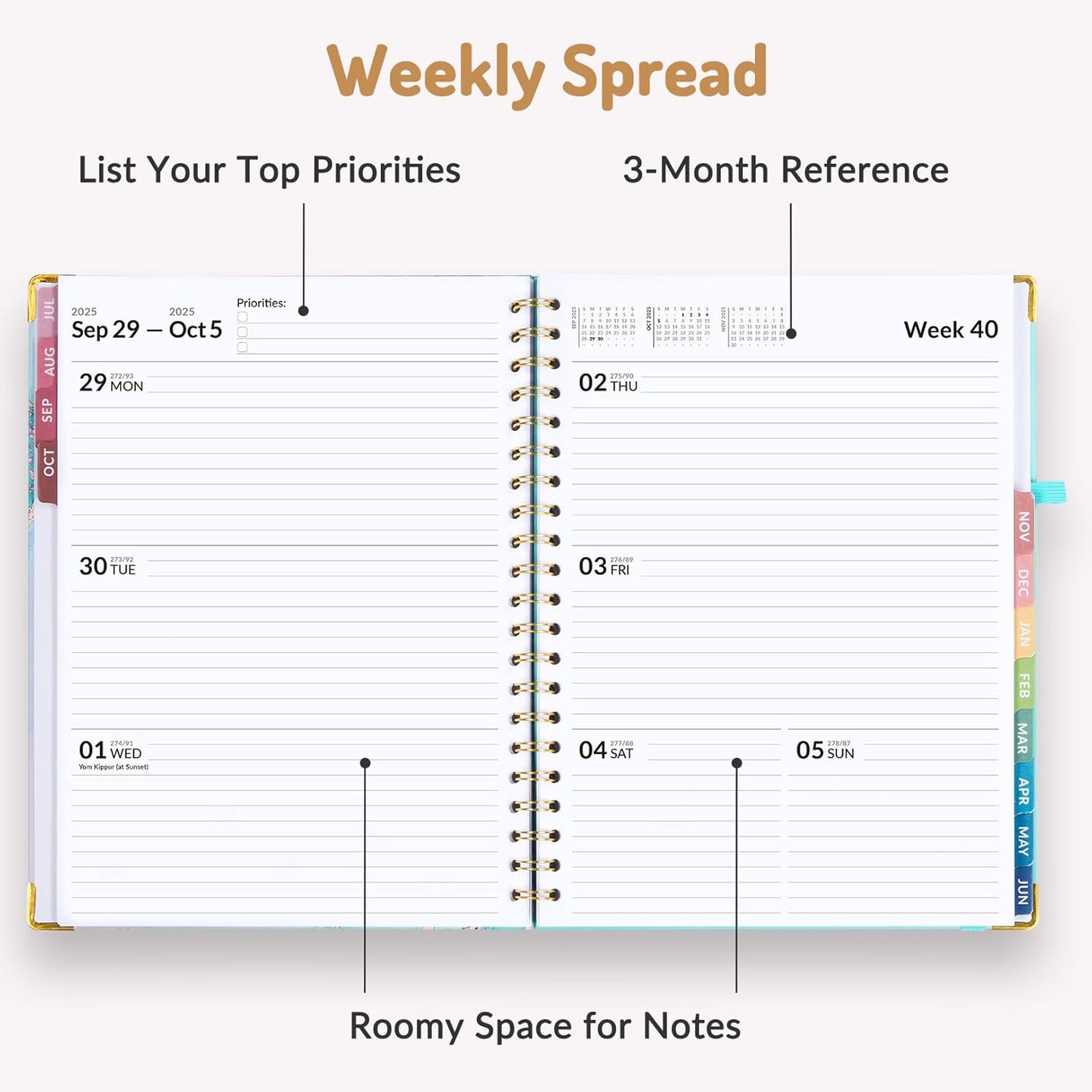 Forvencer Planner 2025-2026 for Women, Academic Year Monthly and Weekly Calendar Planner, July 2025 - Jun 2026, Hardcover Student Teacher Planner Agenda Book with Tabs, 8.5" x 11", Pink