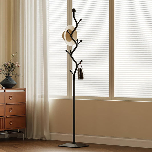 Tree-shaped coat rack,Coat Tree Freestanding with 8 Hooks and Sturdy Metal Base for Coat Hats Purses,Coat Stand for Entryway,Bedroom