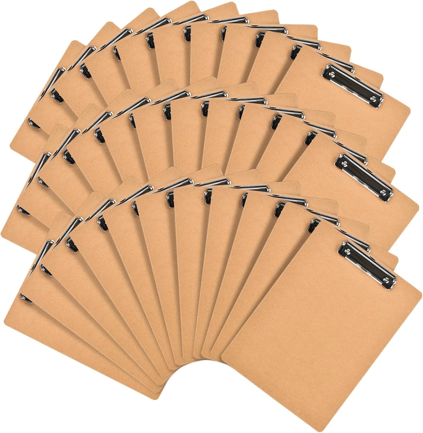 HappyHapi Mini Clipboards 32 Pack Memo Size 6 x 9 Inches Bulk Small Clip Boards for Classroom School Supplies, Eco-Friendly Wood Hardboard A5 Low Profile with Hang Tab for Home, Office, Traveling