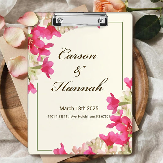 Custom Acrylic Wedding Clipboard with Name Photo Logo Personalized Clipboard for Kids Women Men Custom Back to School Gift for Teachers Nurses Classroom Office